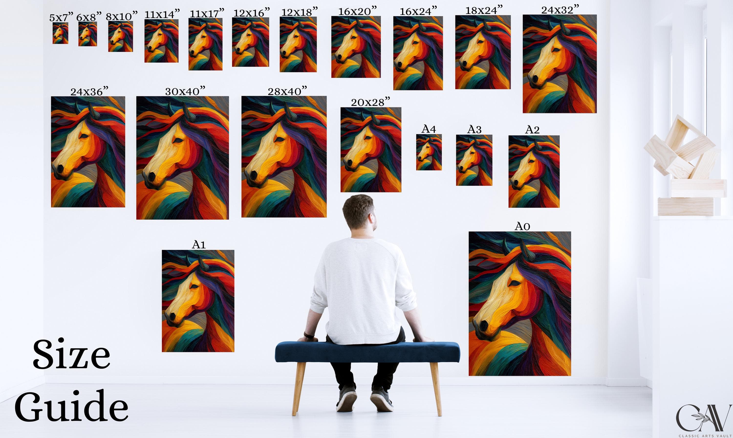 Horse Art Print Animal Poster 2026 Year of the Horse Decor Modern Lunar New Year Chinese Zodiac Large Wall Art Canvas #5362 - image 3