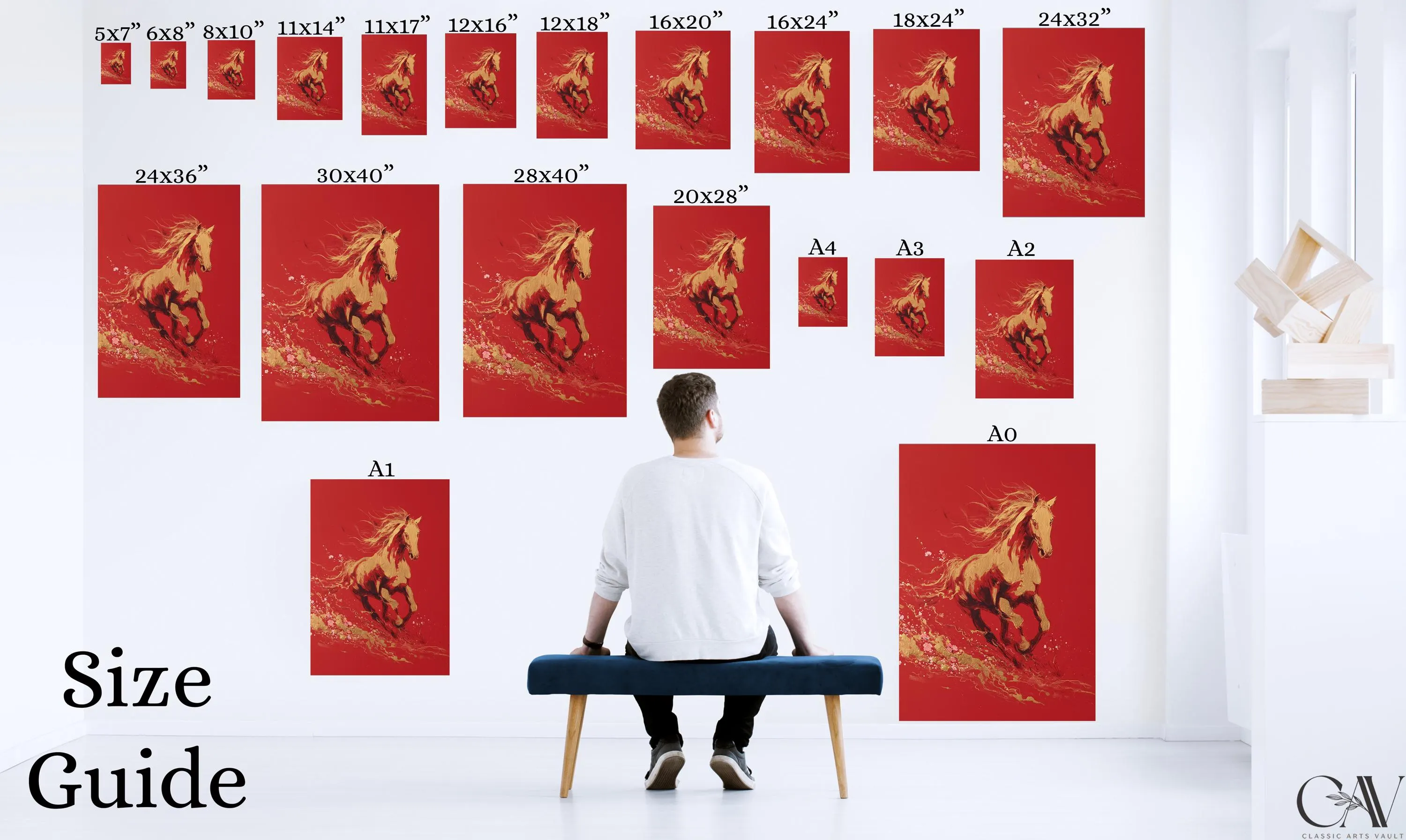 Horse Art Print Animal Poster 2026 Year of the Horse Decor Modern Lunar New Year Chinese Zodiac Large Wall Art Canvas #5371 - image 3