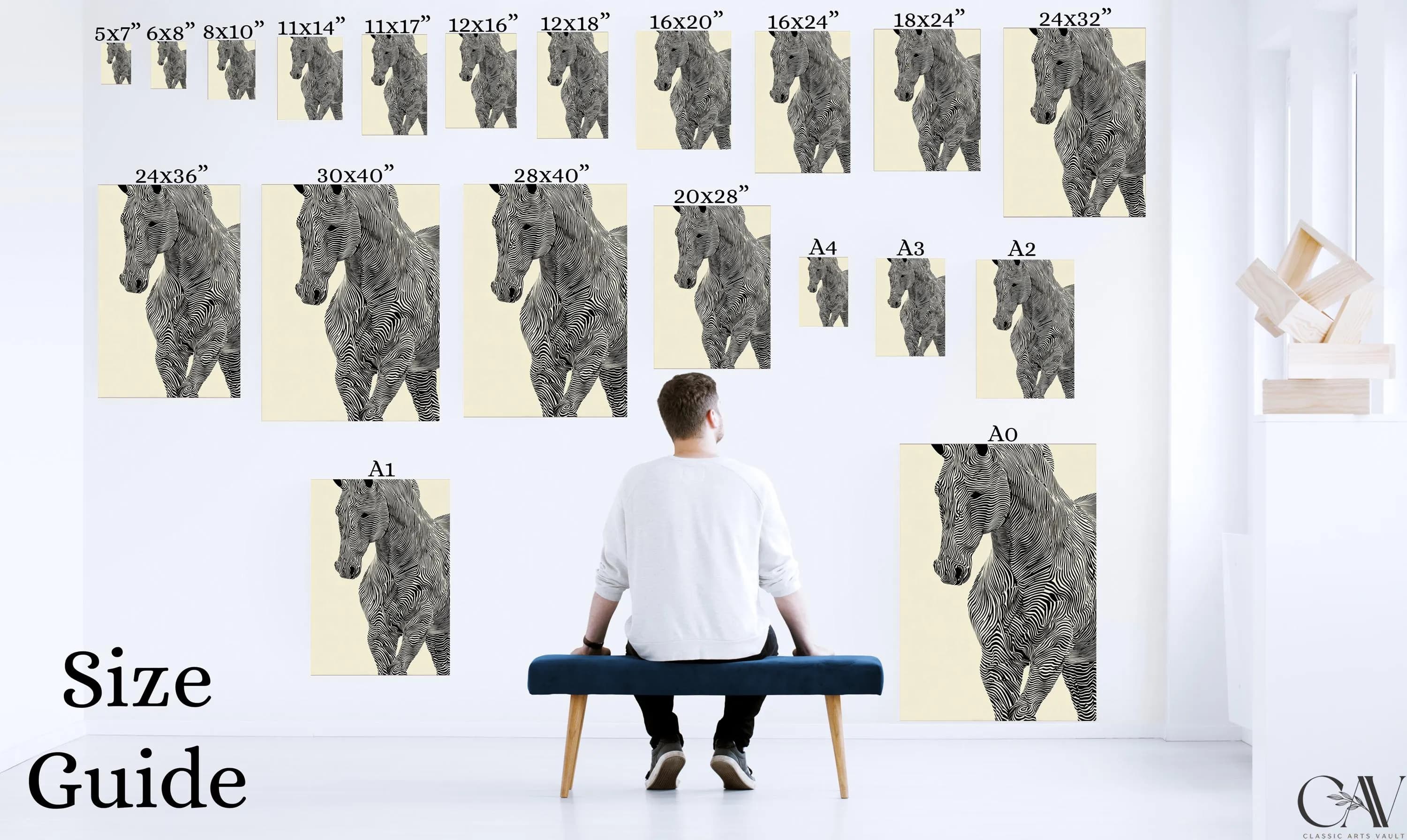 Horse Art Print Animal Poster 2026 Year of the Horse Decor Modern Lunar New Year Chinese Zodiac Large Wall Art Canvas #5355 - image 3