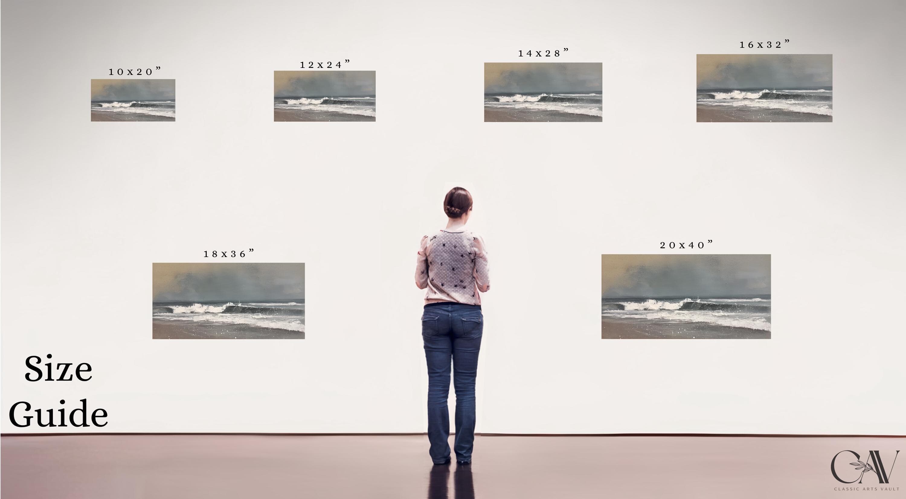 Coastal Horizon Art Print Seascape Minimalist Seafoam Painting Muted Beach Landscape Lake House Decor Large Wall Art Canvas Giclee #4779 - image 3