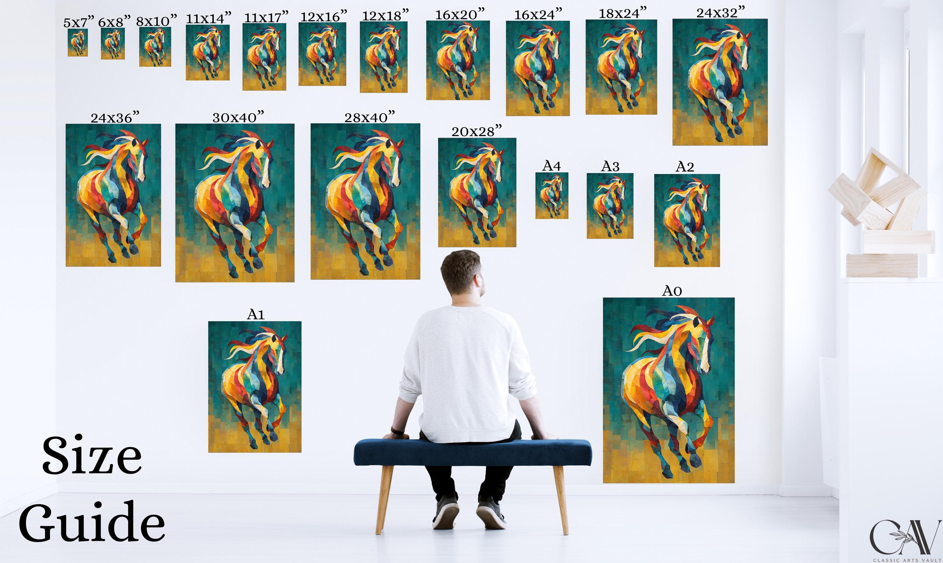 Horse Art Print Animal Poster 2026 Year of the Horse Decor Modern Lunar New Year Chinese Zodiac Large Wall Art Canvas #5358 - image 3