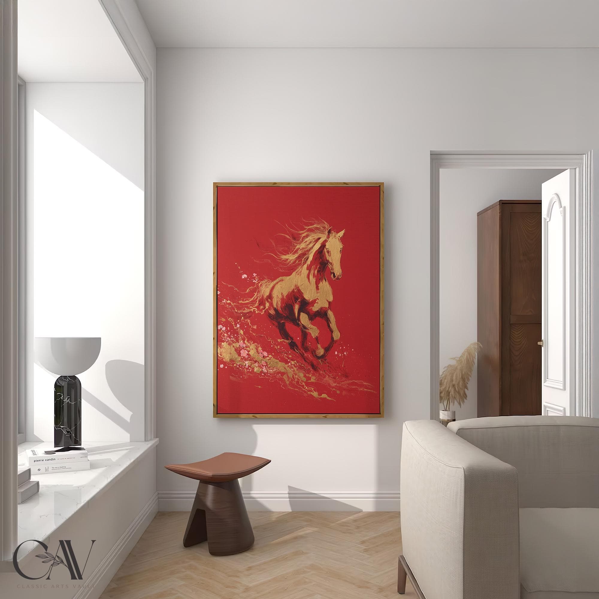 Horse Art Print Animal Poster 2026 Year of the Horse Decor Modern Lunar New Year Chinese Zodiac Large Wall Art Canvas #5371 - image 5