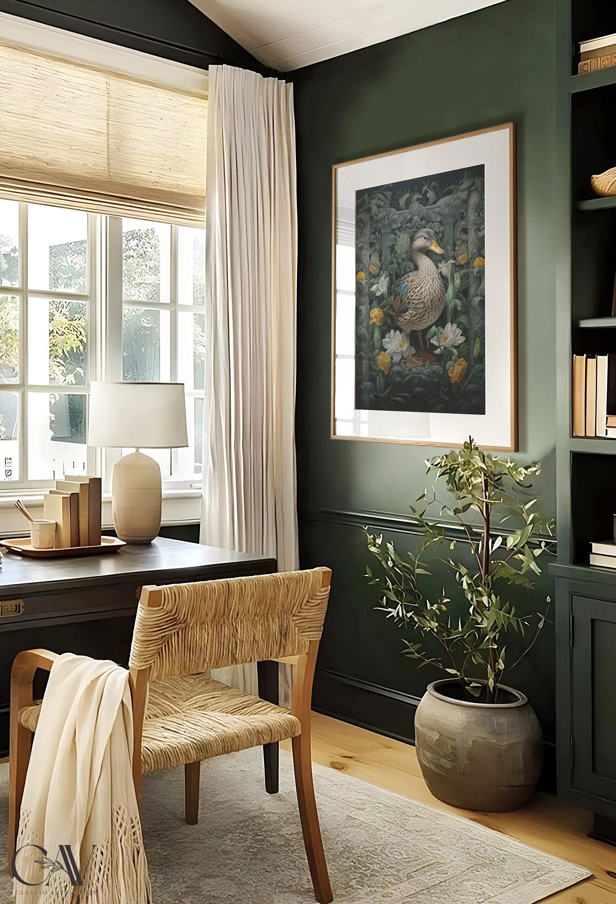 William Morris Inspired Mallard Duck Art Print Poster, Nature Prints, Living Room Art, Forest Wall Art, Kitchen Large Wall Art Canvas #1108 - image 5