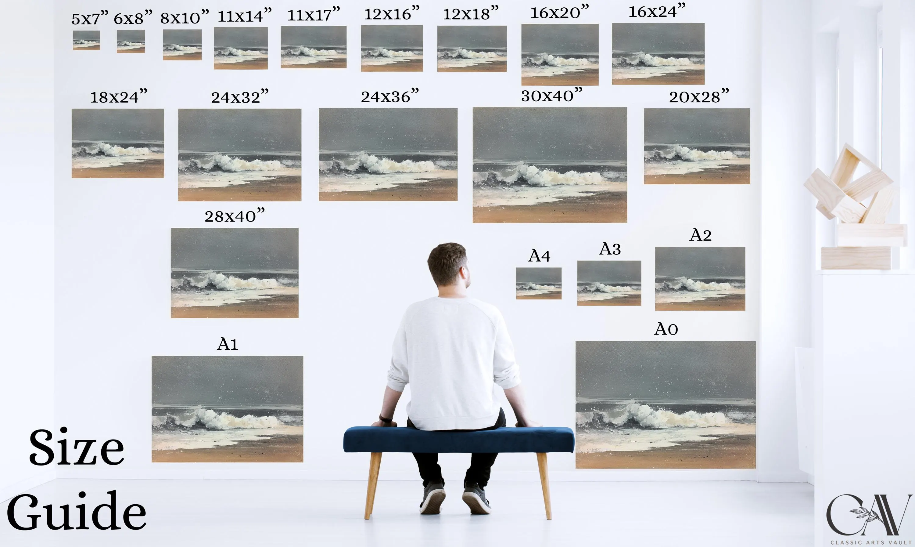 Coastal Horizon Art Print Seascape Minimalist Seafoam Painting Muted Beach Landscape Lake House Decor Large Wall Art Canvas Giclee #4781 - image 3