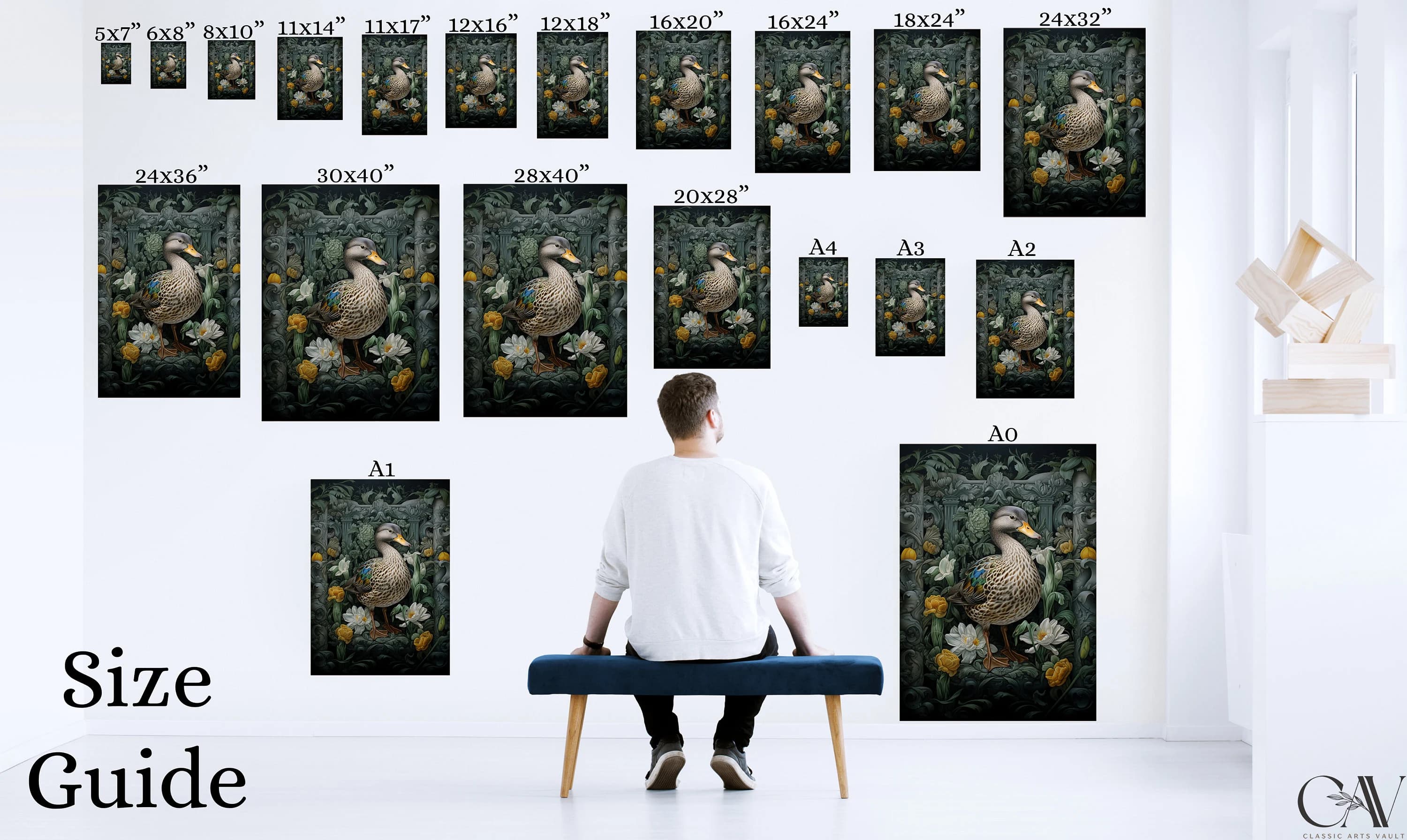 William Morris Inspired Mallard Duck Art Print Poster, Nature Prints, Living Room Art, Forest Wall Art, Kitchen Large Wall Art Canvas #1108 - image 3