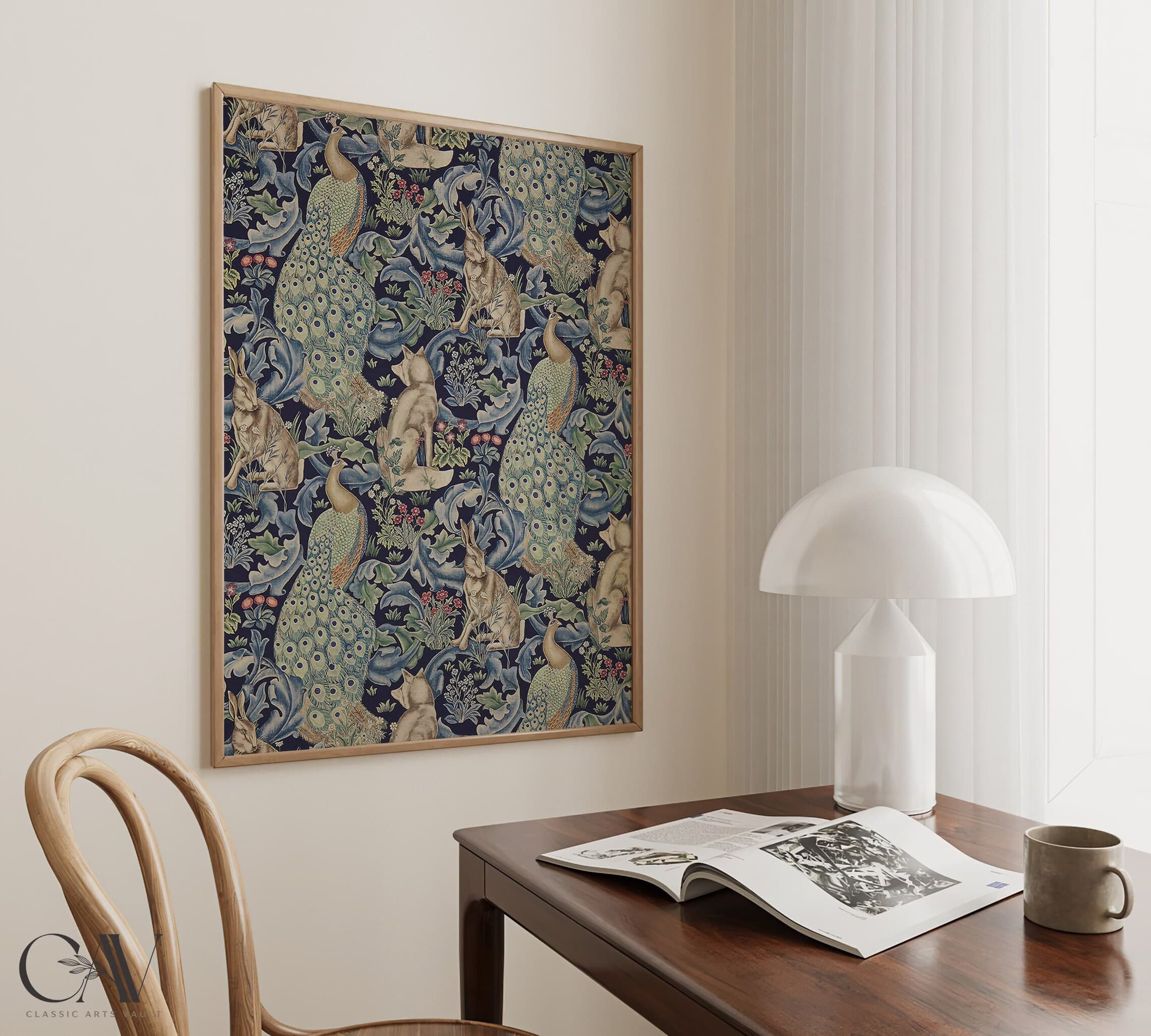 Forest - Indigo, William Morris Print, Exhibition Poster, Textile Wall Art, Art Nouveau Print, Large Wall Art Canvas #174 - image 5