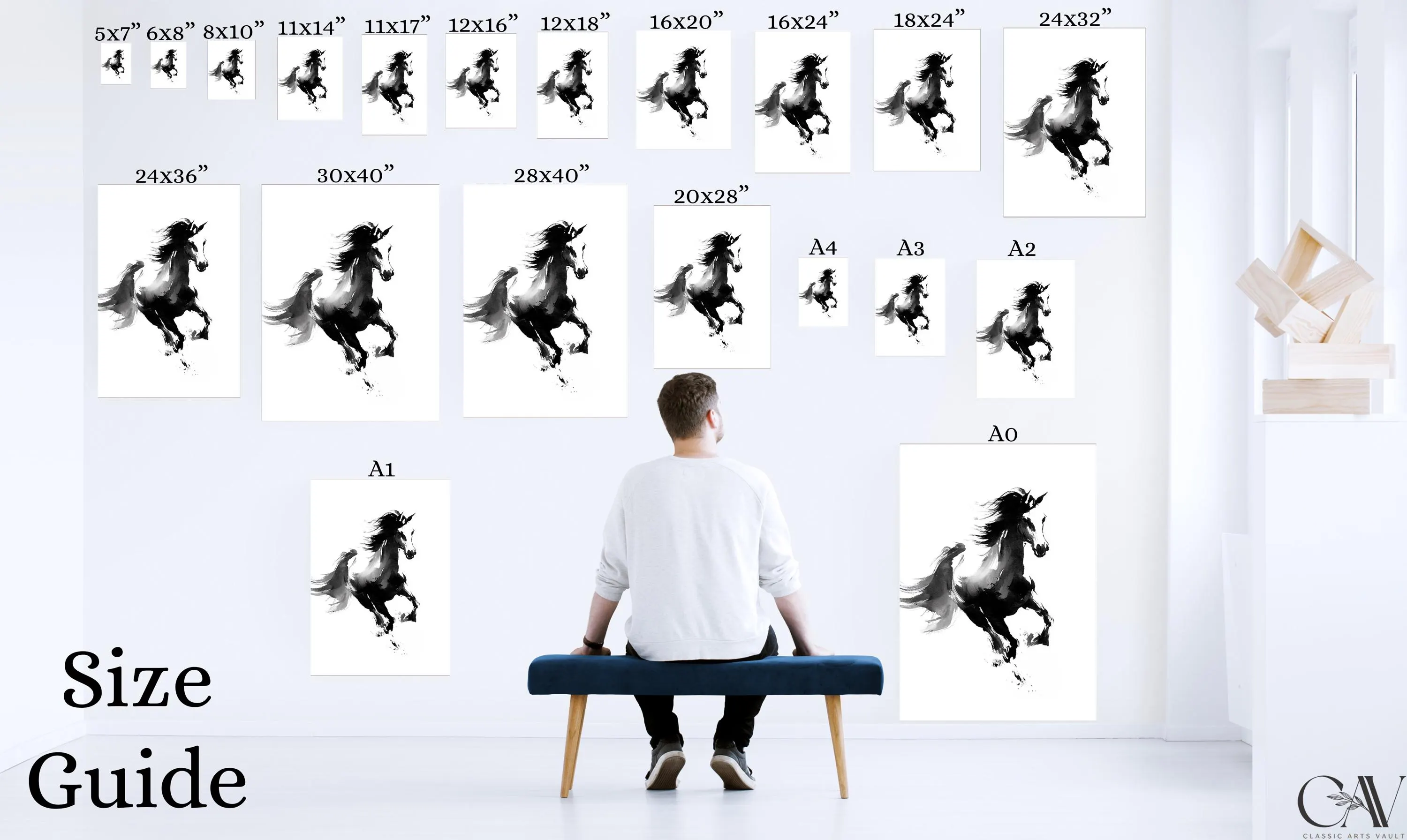 Horse Art Print Animal Poster 2026 Year of the Horse Decor Modern Lunar New Year Chinese Zodiac Large Wall Art Canvas #5356 - image 3