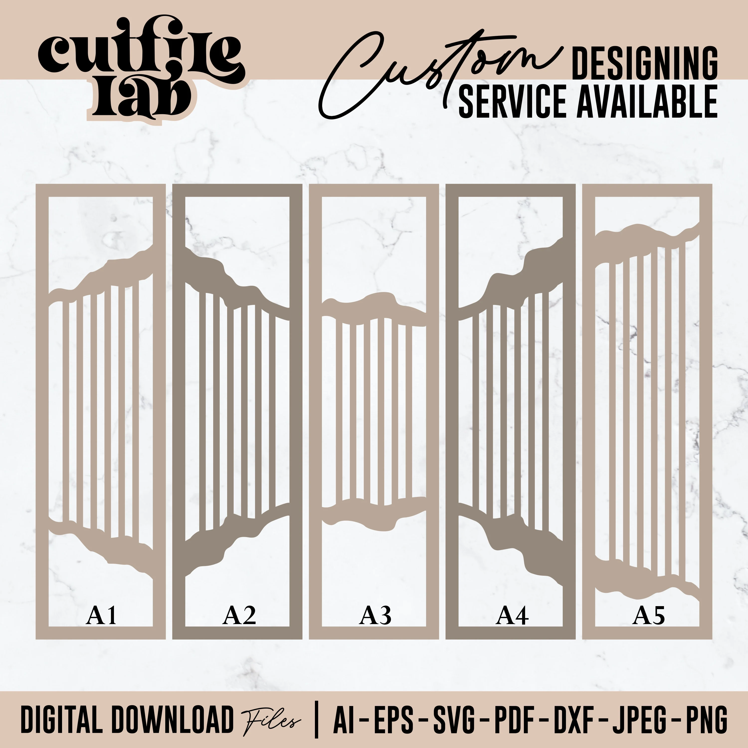 5-Panel Room Divider SVG, Laser Cut Screen Design (Digital Download)