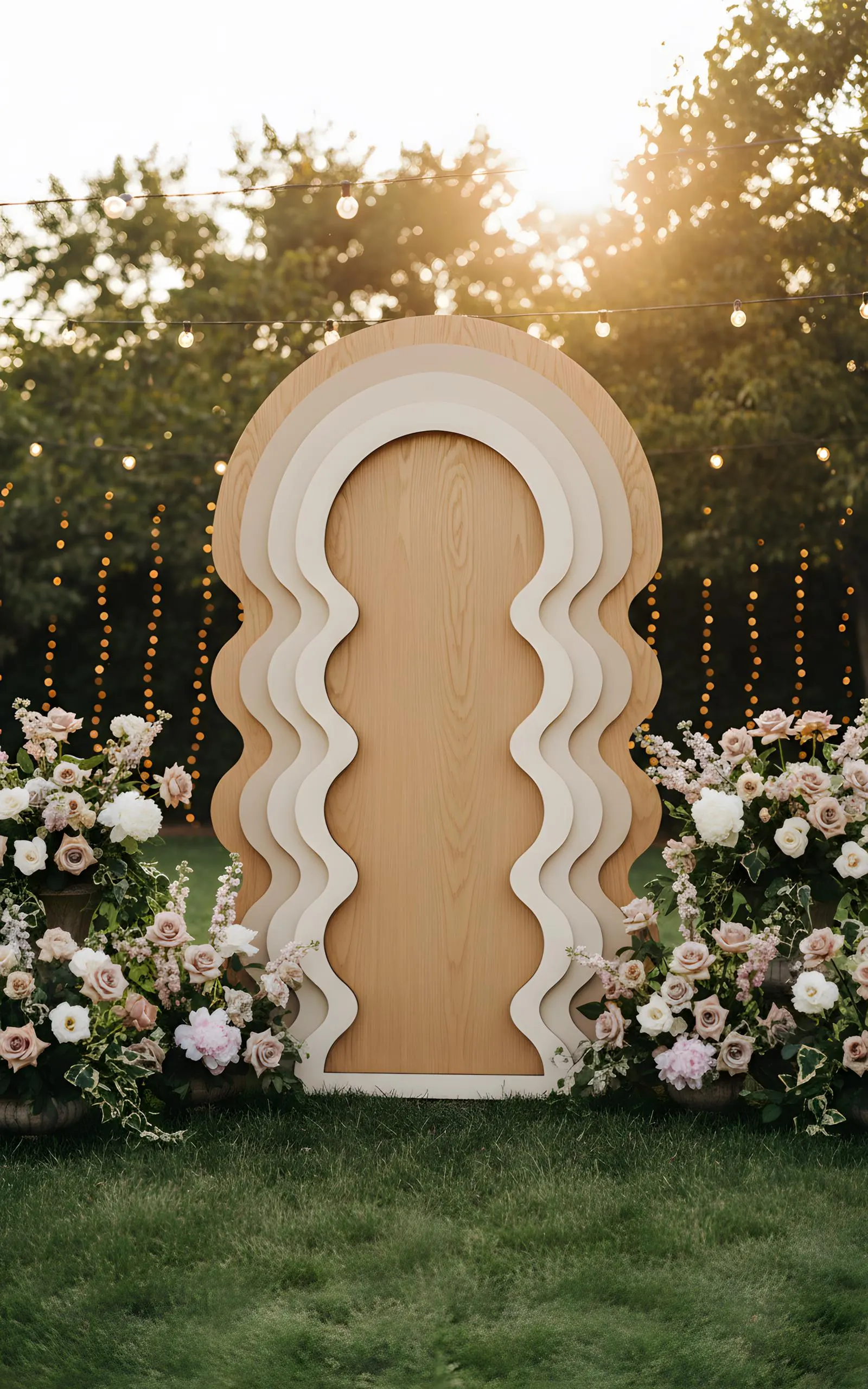 Wavy Arch Backdrop SVG, Circle Event Template (Digital Download)