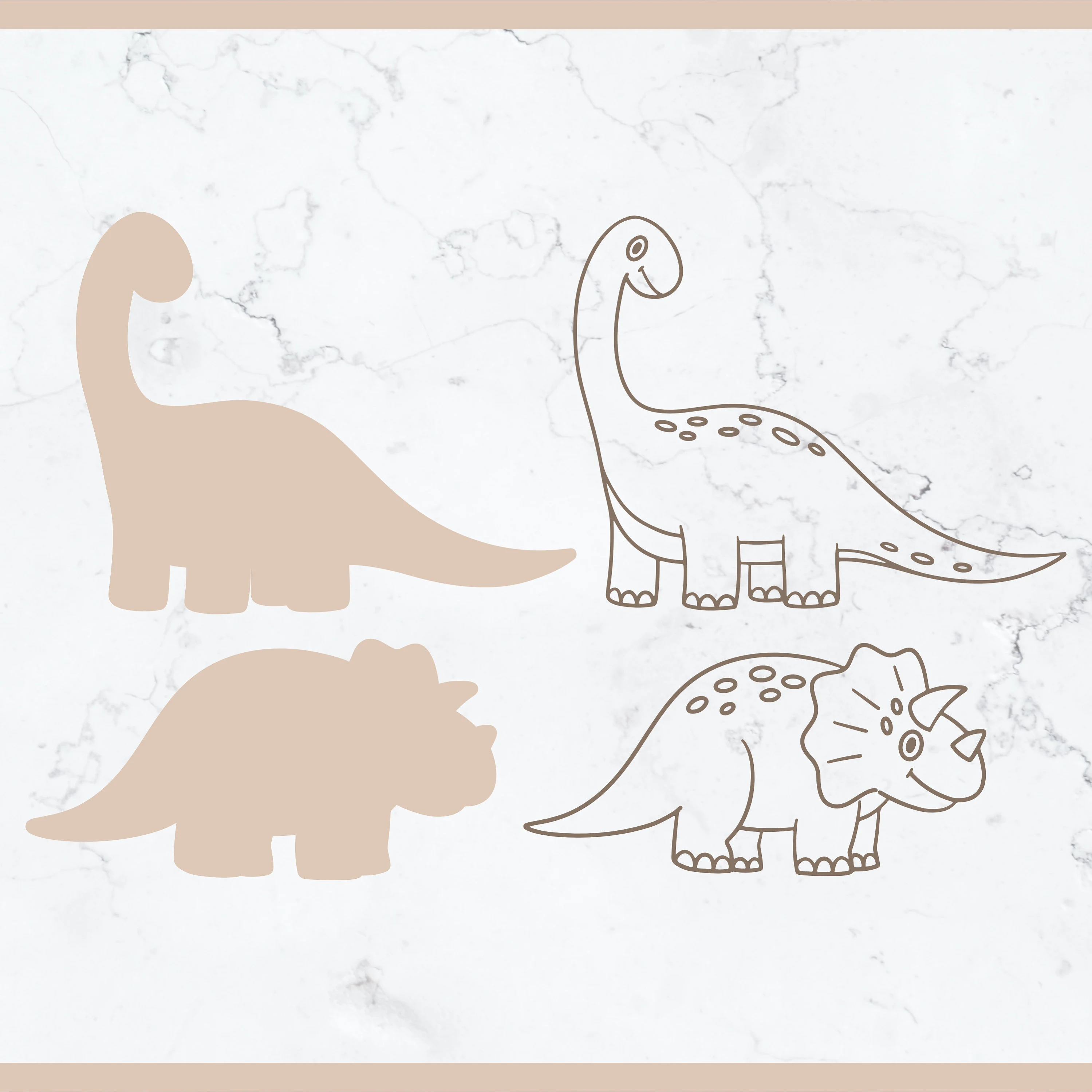 Dinosaur Set Svg, Animal svg, Class Room Decor svg, Wood Nursery Decor, Vector Digital Design, Svg, Eps, Dxf, Png, Instant Download - image 3