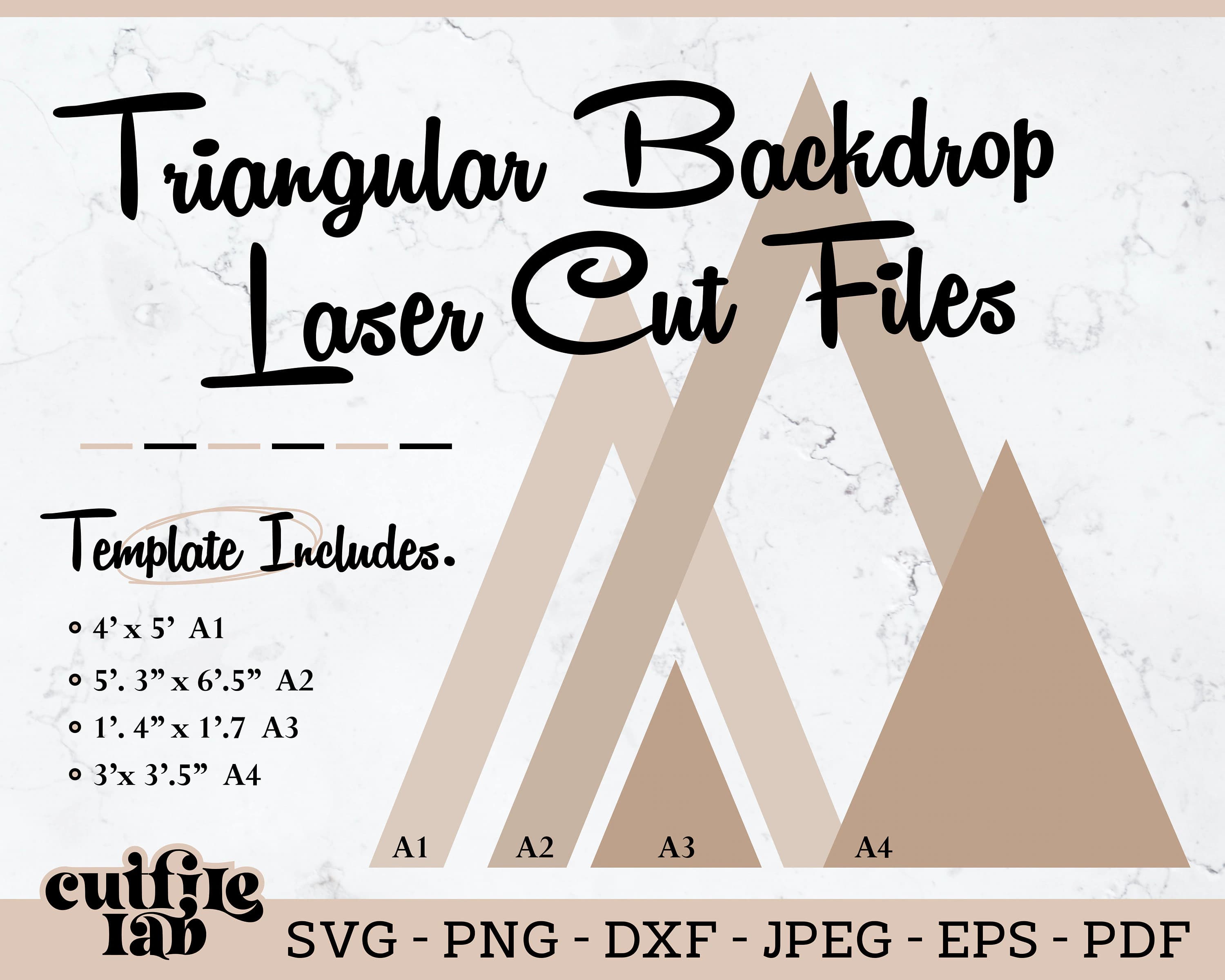 Triangular Backdrop Laser Cut File, Event Template (SVG, EPS, DXF)