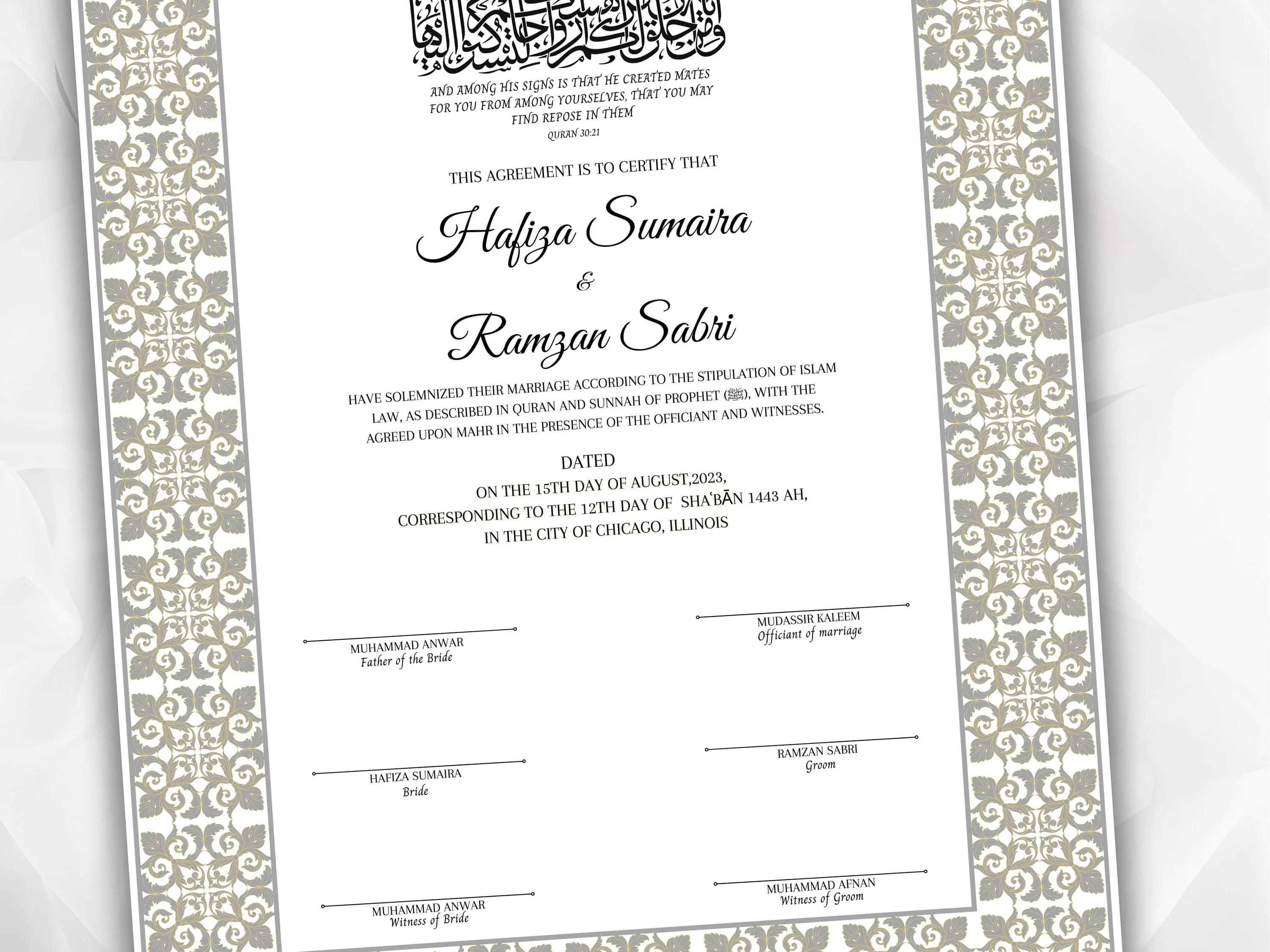 Printable Nikkah Contract Template | Islamic Marriage Agreement (PDF) - image 4