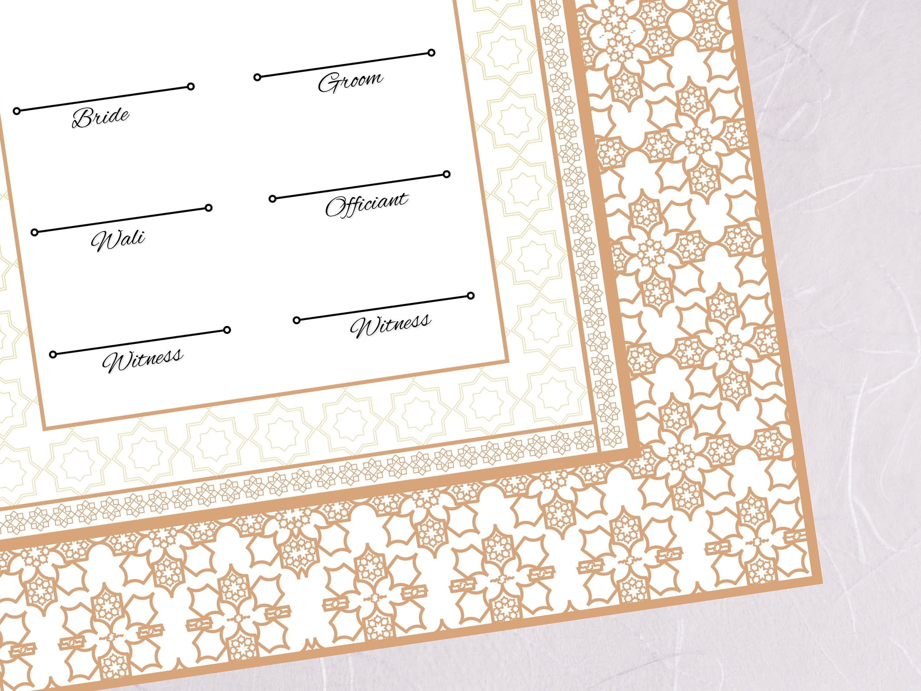 Luxury Nikkah Contract, Nikkah Certificate, Custom Nikah Nama, Islamic Wedding Contract, Marriage Contract Wedding Digital Download. NN24 - image 3