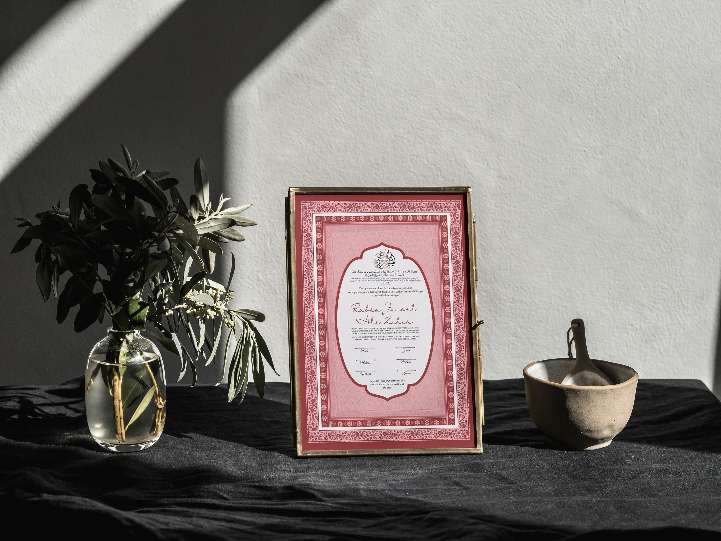 Muslim Wedding Contract, Custom Luxury Nikkah Contract,Premium Hand-Designed Fusion of Islamic Style, Digital download. NN39 - image 3