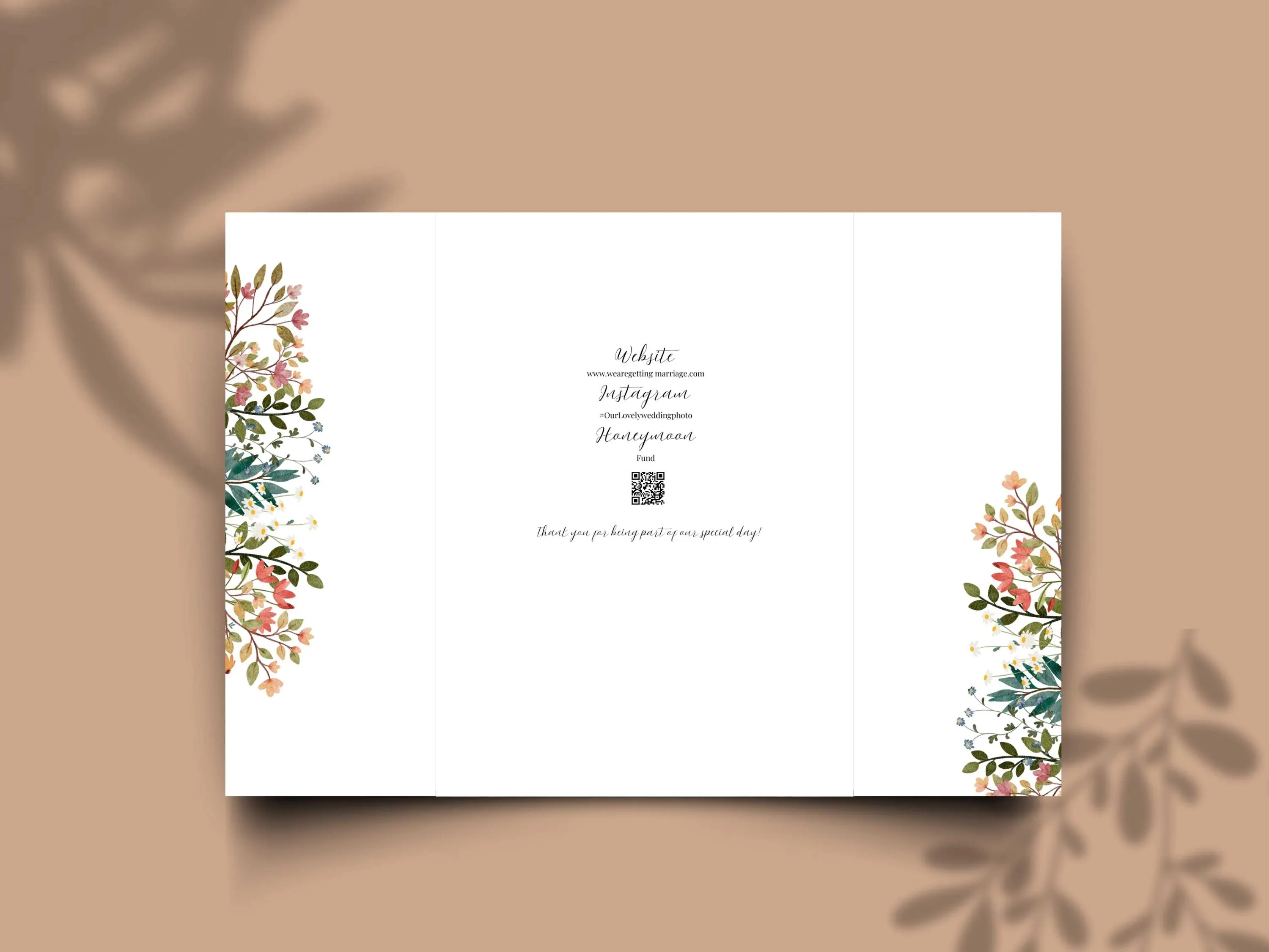 Floral Wedding Invitation Template | Elegant Gatefold Invite (Digital Download) - image 2
