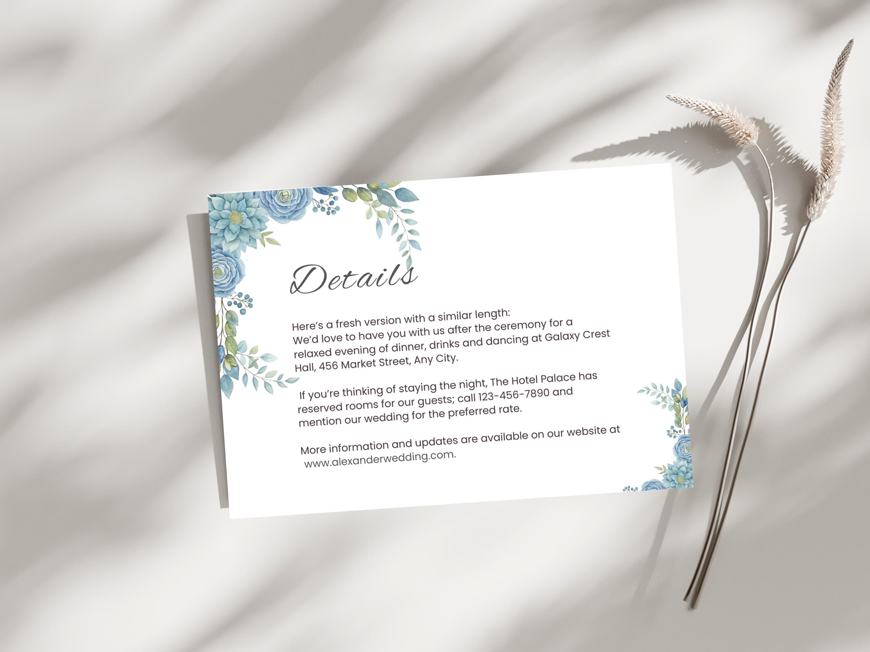 Wedding Invitation Set, RSVP, Dark Floral, Wedding Invitation, Details, Editable, Template, WI241 - image 5