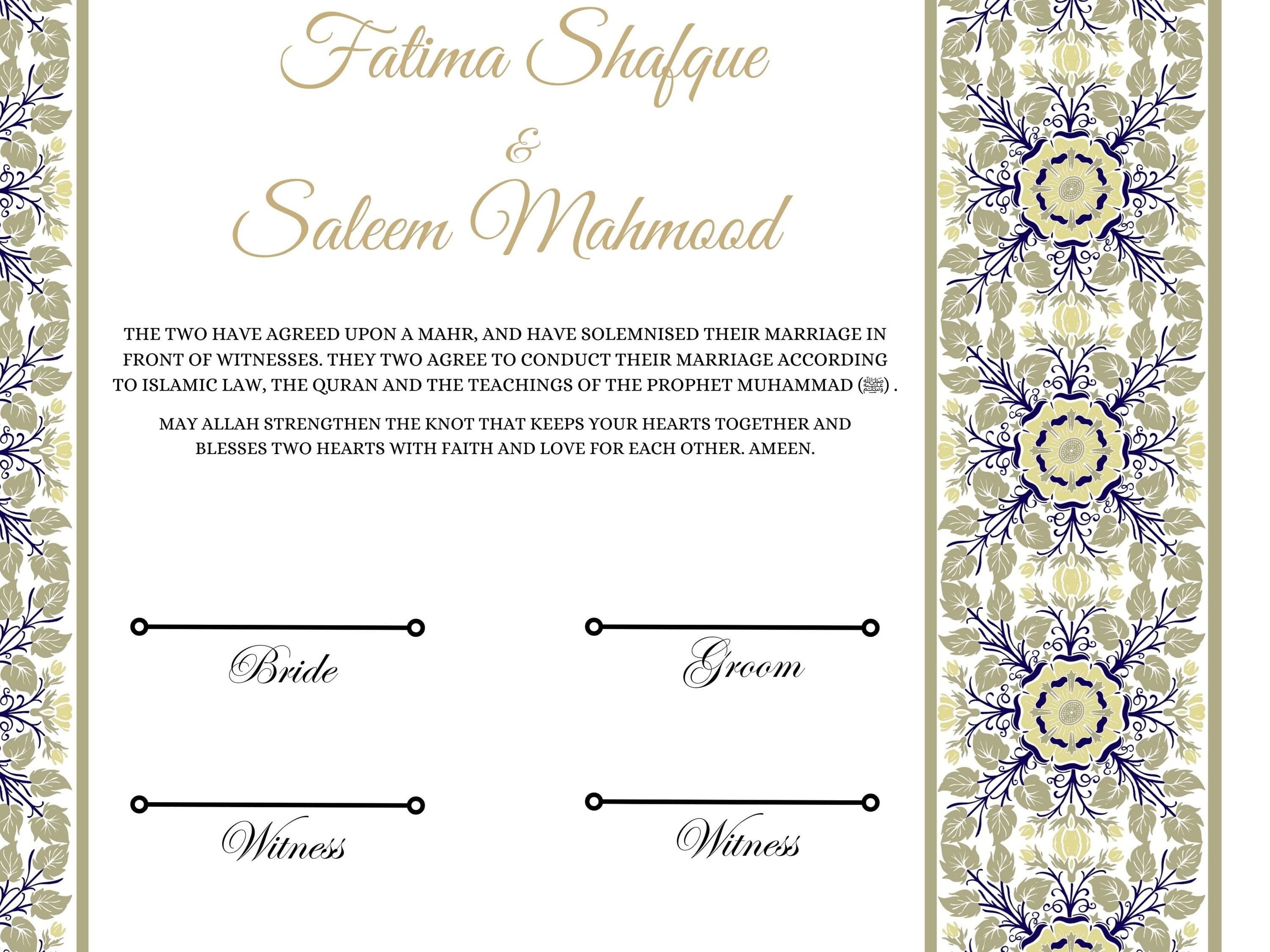 Nikkah Certificate Digital Download,  Editable, Template, Muslim Contract, Muslim Marriage, A4, A3, Template, Instat Download. NN31 - image 3