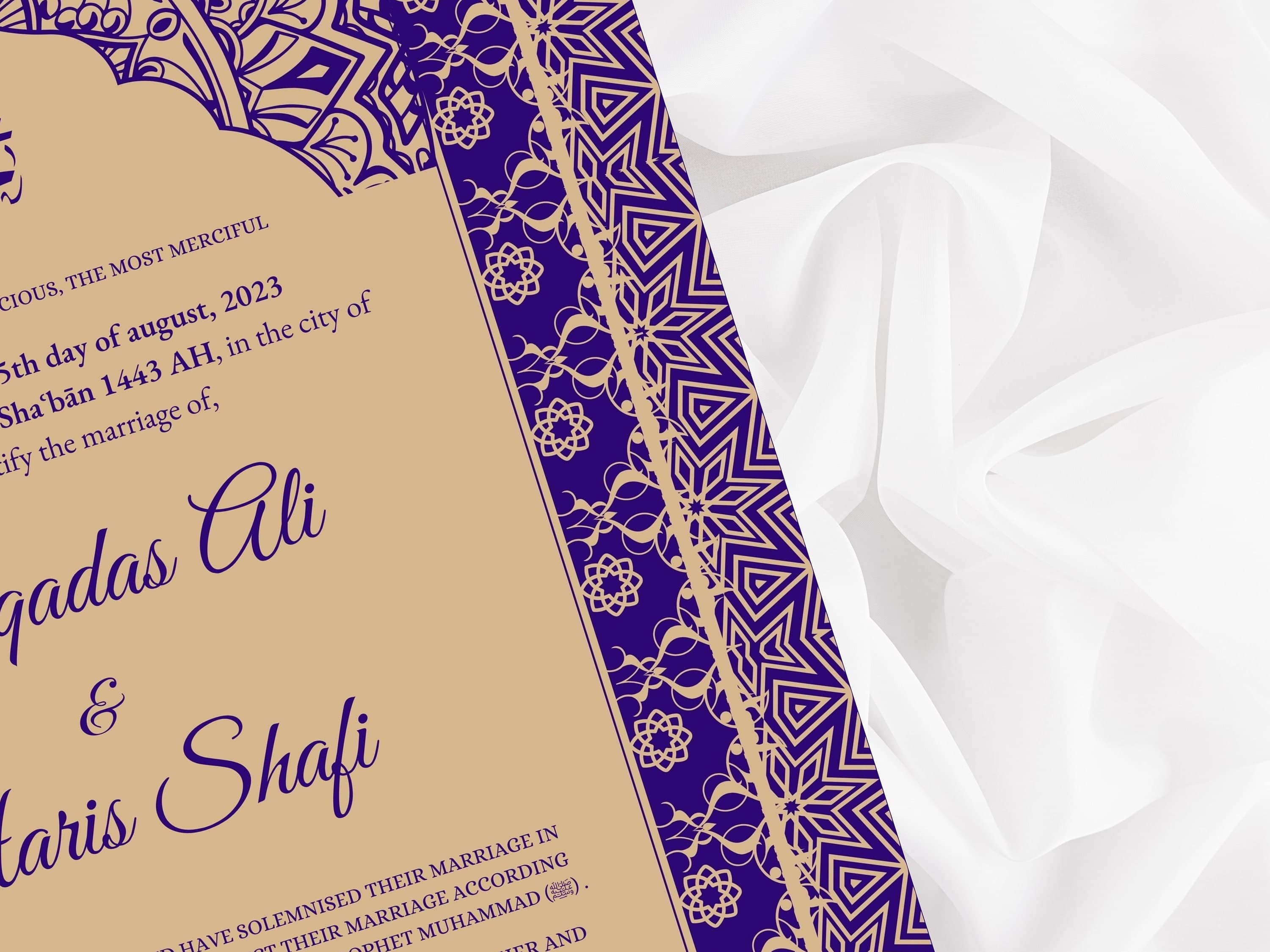 Luxury Nikkah Contract, Digital Printable Personalised Customised Nikkah Certificate, Custom Nikkah Nama, Islamic Wedding Contract, nn69 - image 5