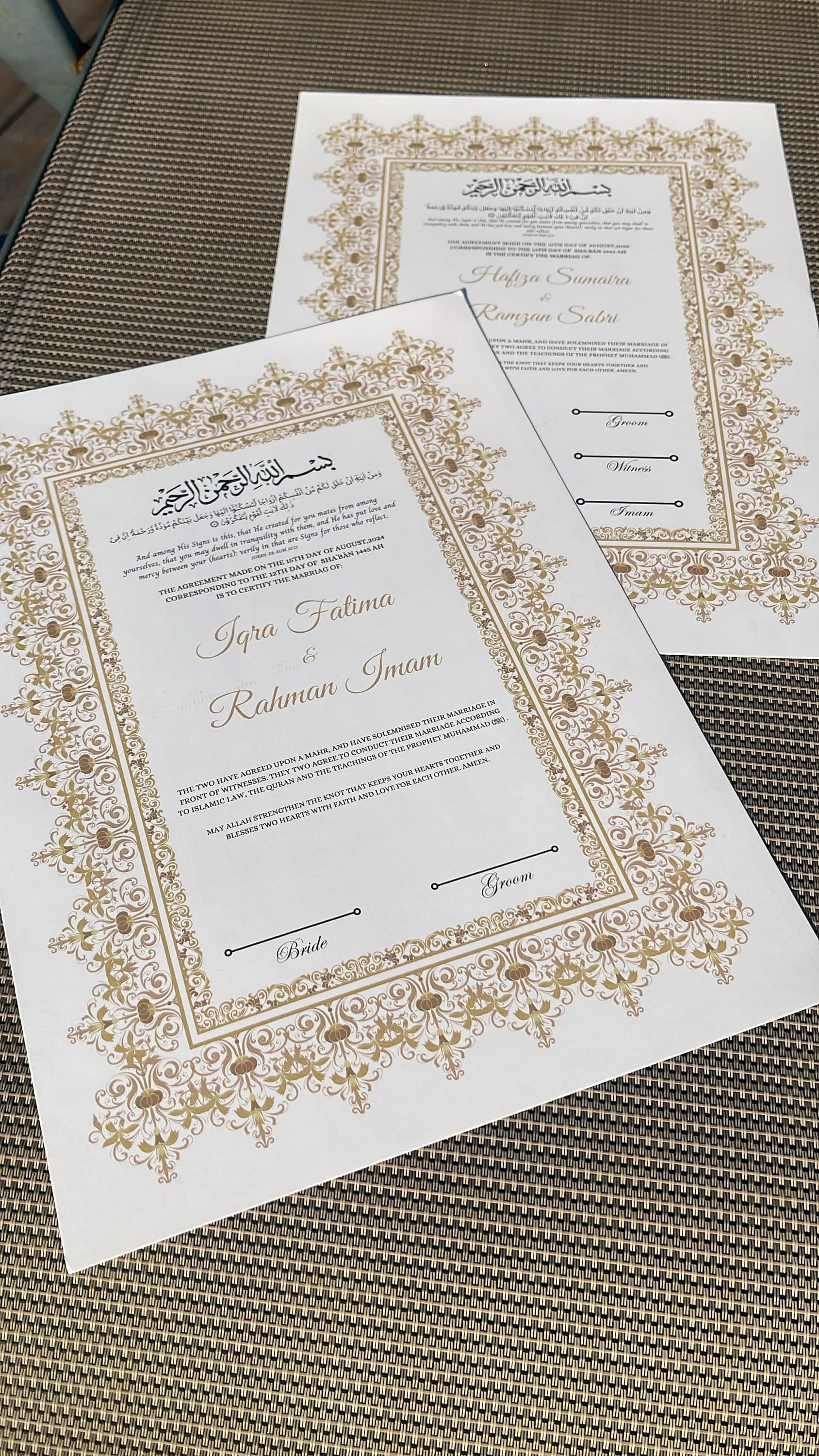 Nikkah Certificate, Islamic Wedding Contract, Muslim Marriage Certificate, Nikkah Nama, Personalised Names. Nikkah Certificate, A3/A4. P11 - image 5
