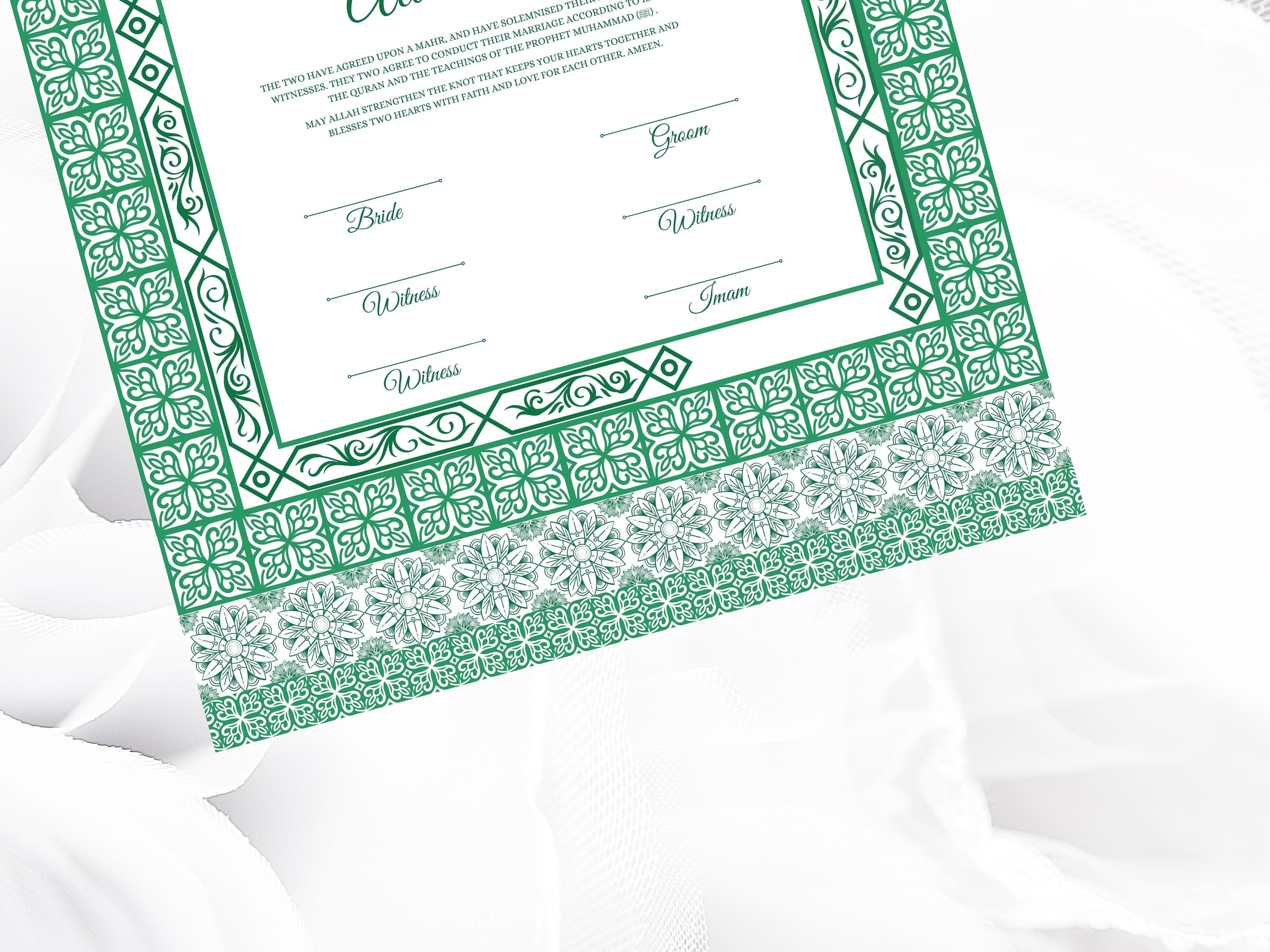 Nikkah Certificate, Nikkah Islamic Marriage Certificate, Printable, Custom Name Nikkah. Quran Verse, Digital Download. NN64 - image 4