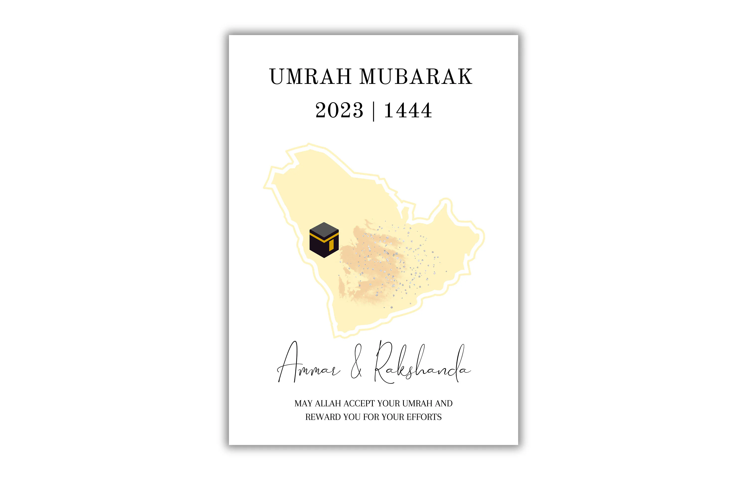 Personalized Umrah Mubarak Print, Editable Template (Digital Print)