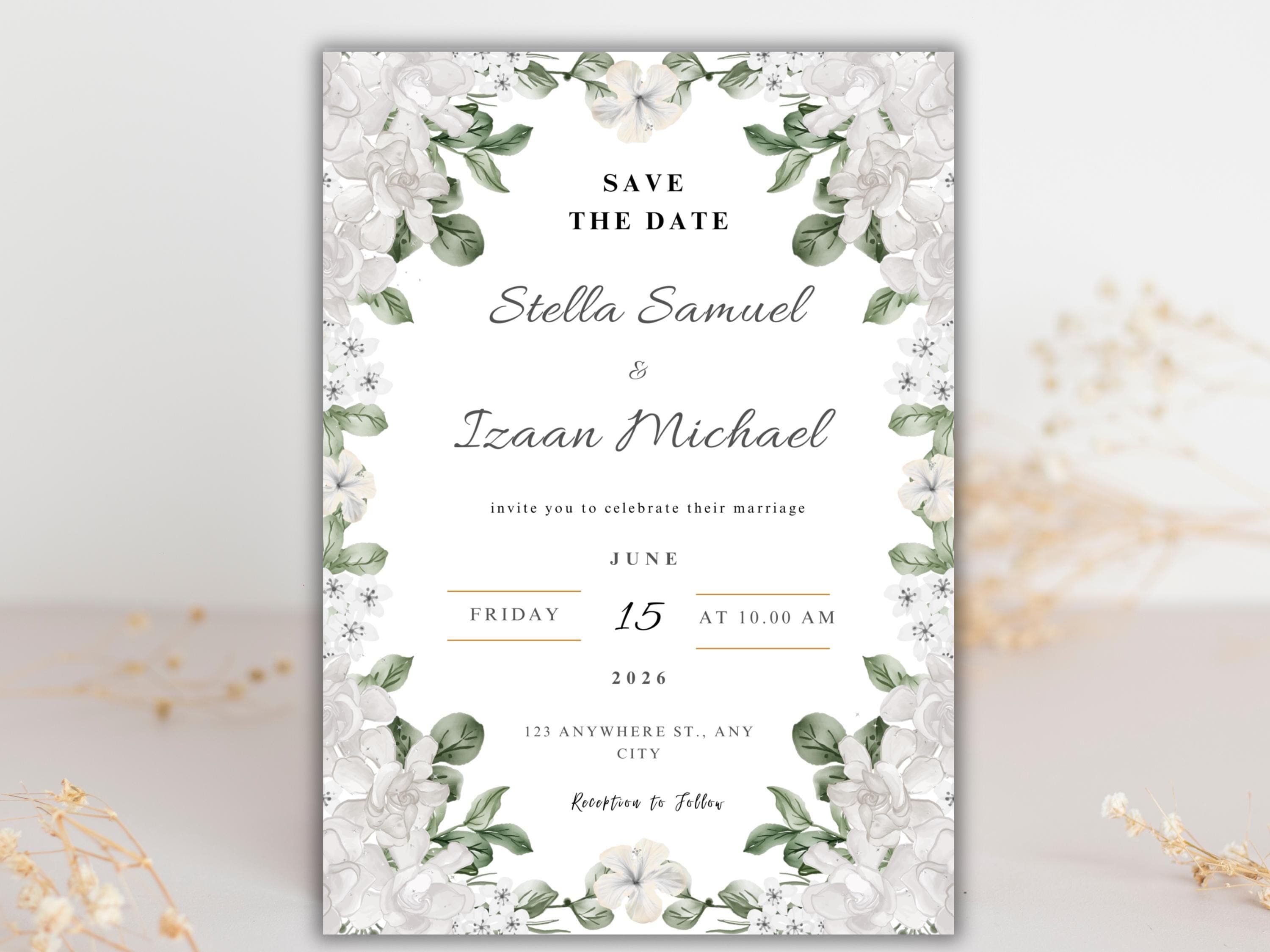 Wedding Invitation Set, RSVP, Wedding Invitation, Details, Editable, Template, WI243 - image 4