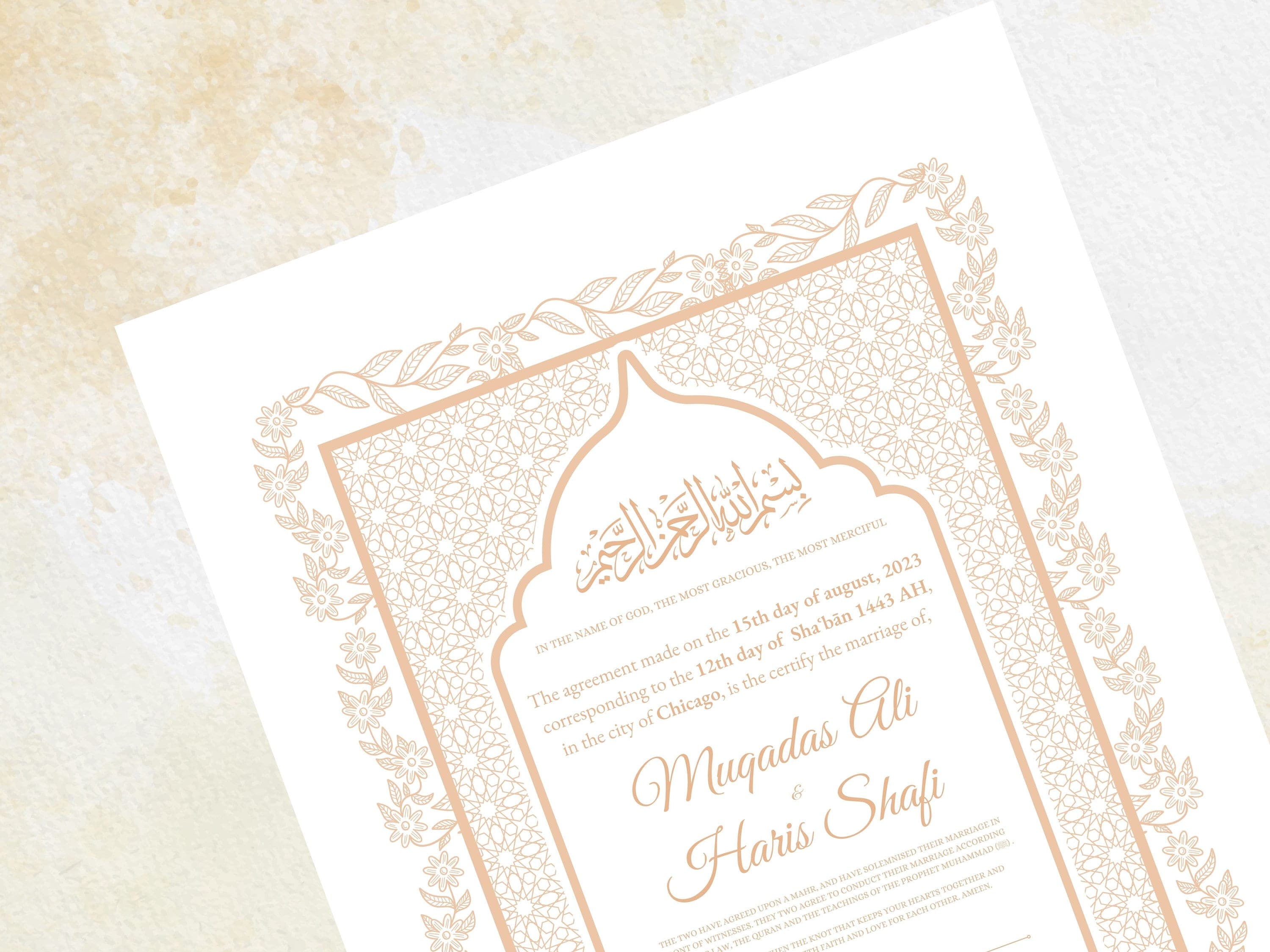 Luxury Nikkah Certificate | Nikkah Nama | Nikkah contract | Islamic marriage contract | Template | Digital Download. 58 - image 3