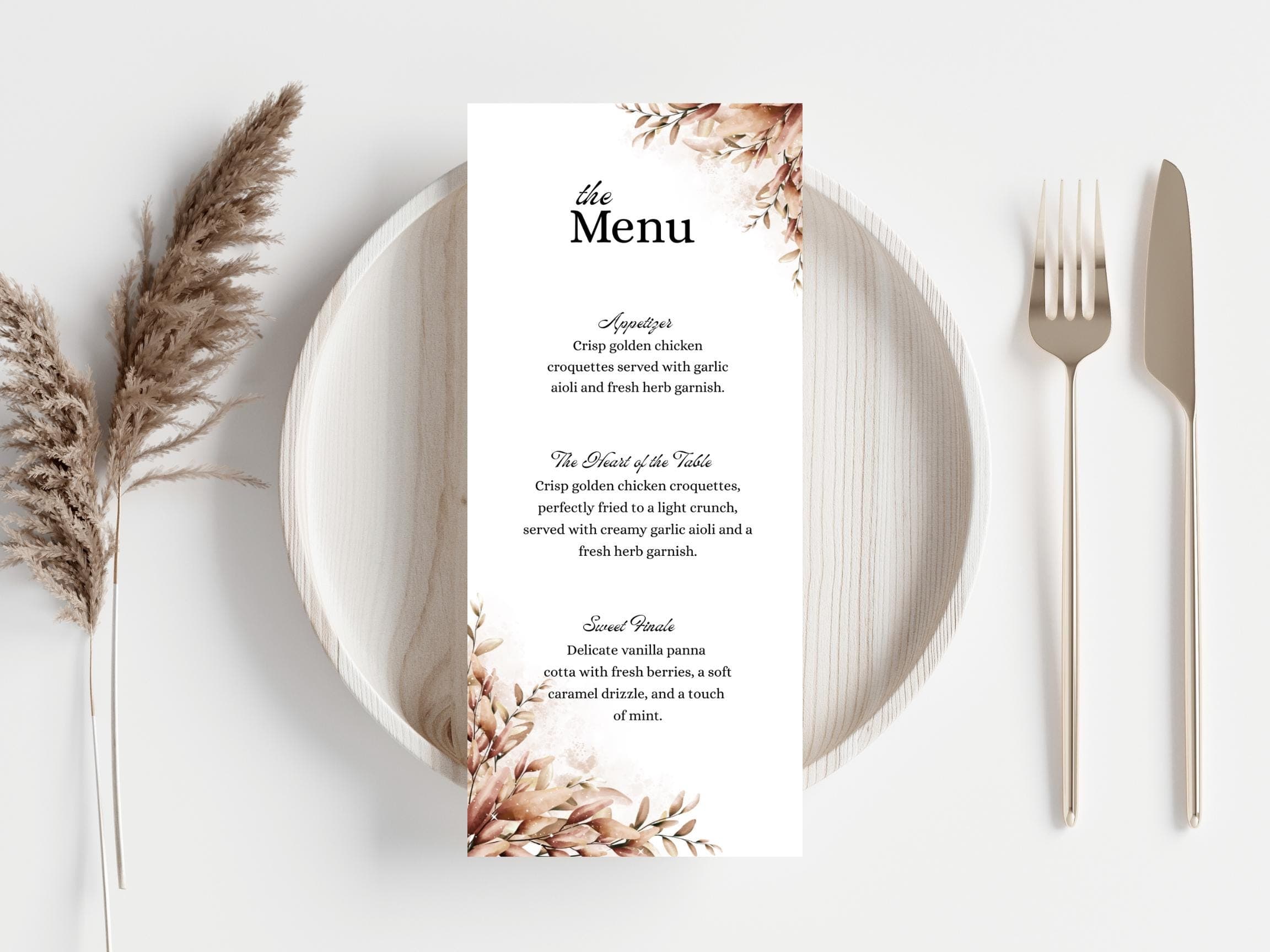 Wedding Thank you Card, Menu Card, Table Card. WI326