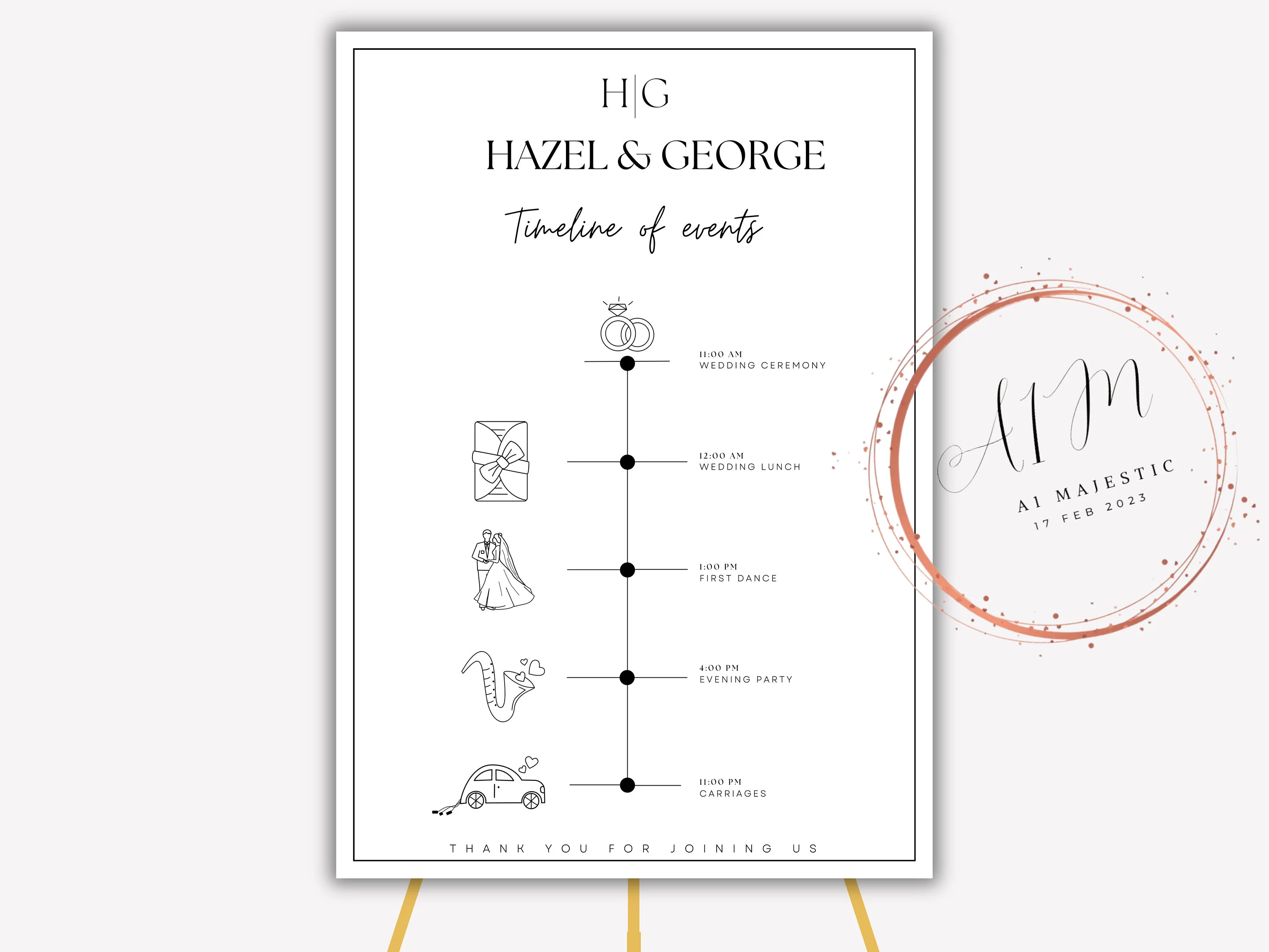 Printable Wedding Timeline Sign Template (Digital Download) - image 4