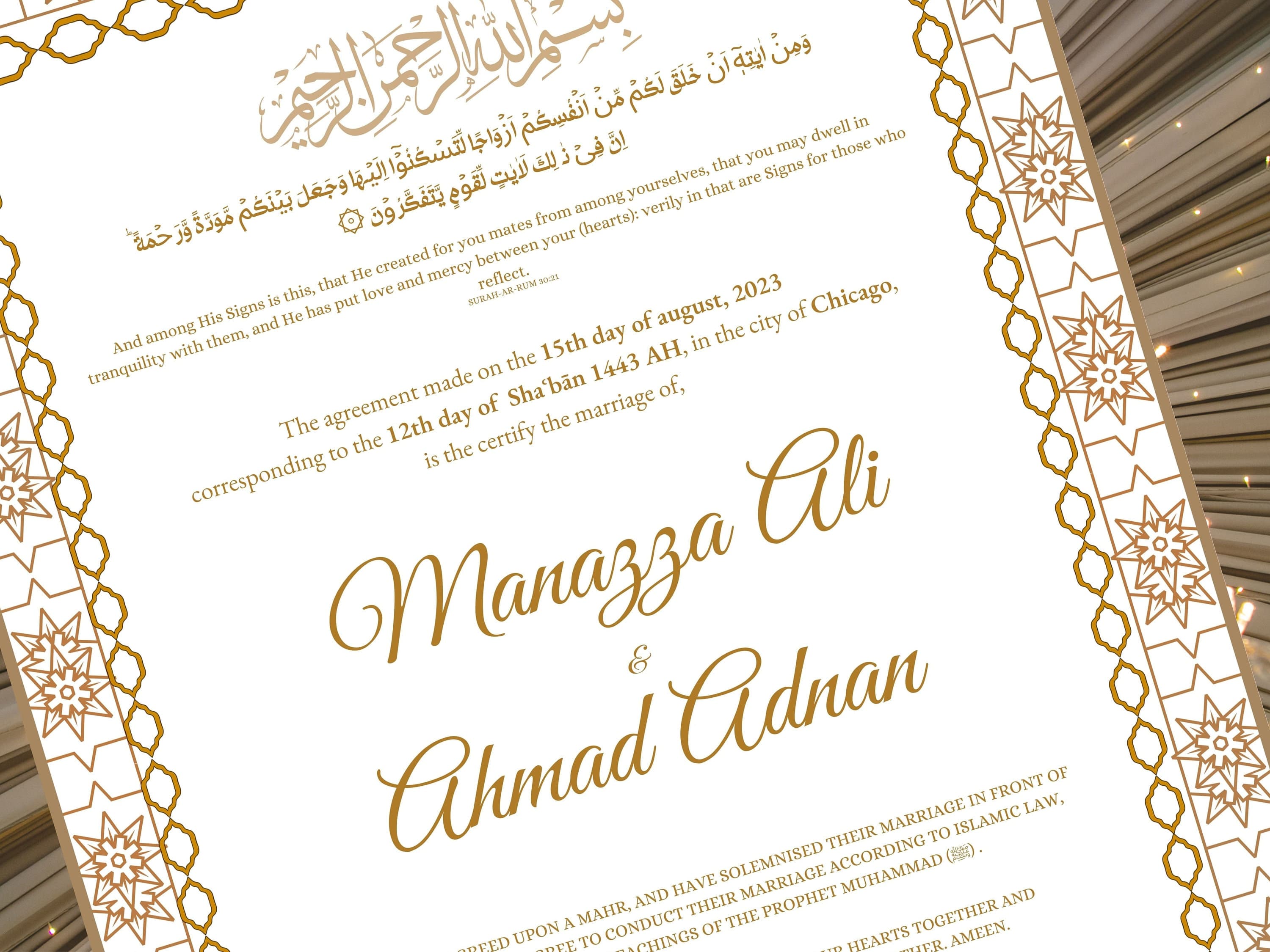 Nikkah Certificate Digital Download Personalised. NN80 - image 4