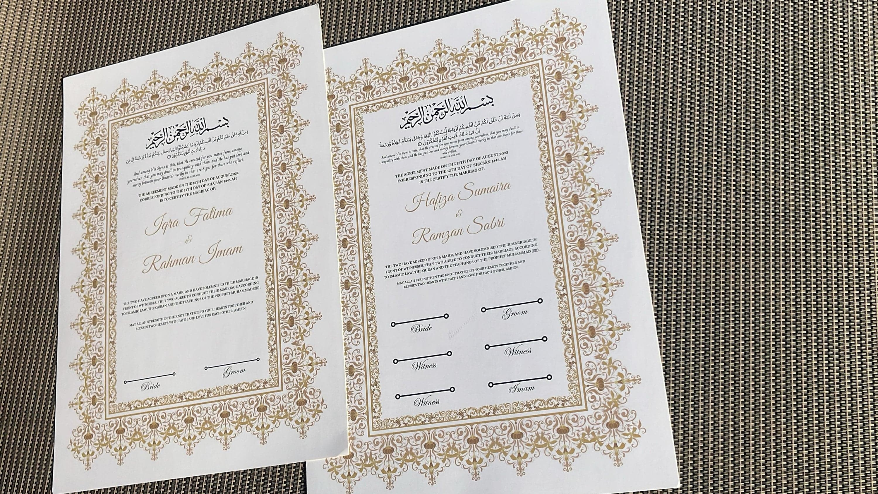 Nikkah Certificate, Islamic Wedding Contract, Muslim Marriage Certificate, Nikkah Nama, Personalised Names. Nikkah Certificate, A3/A4. P11 - image 4