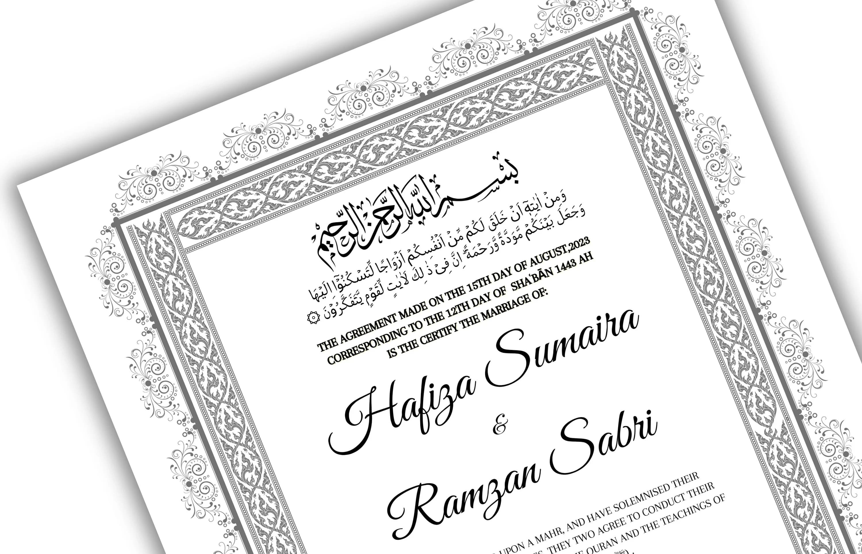 Nikkah Certificate, Islamic Marriage Contract, Printable, Editable (Digital Download) - image 5