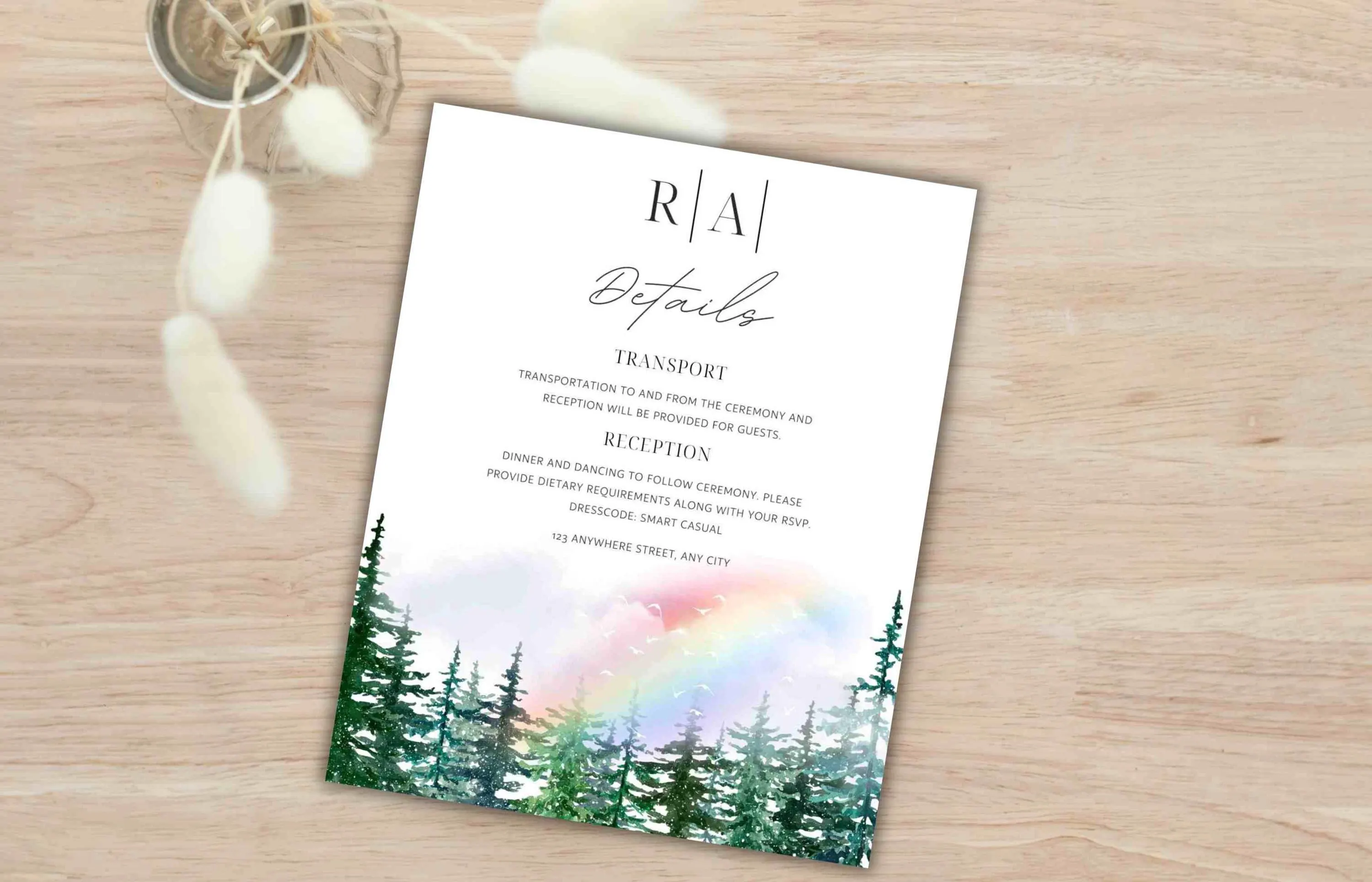 Forest Wedding Invitation Template: Rustic Greenery Eucalyptus (Editable Template) - image 5