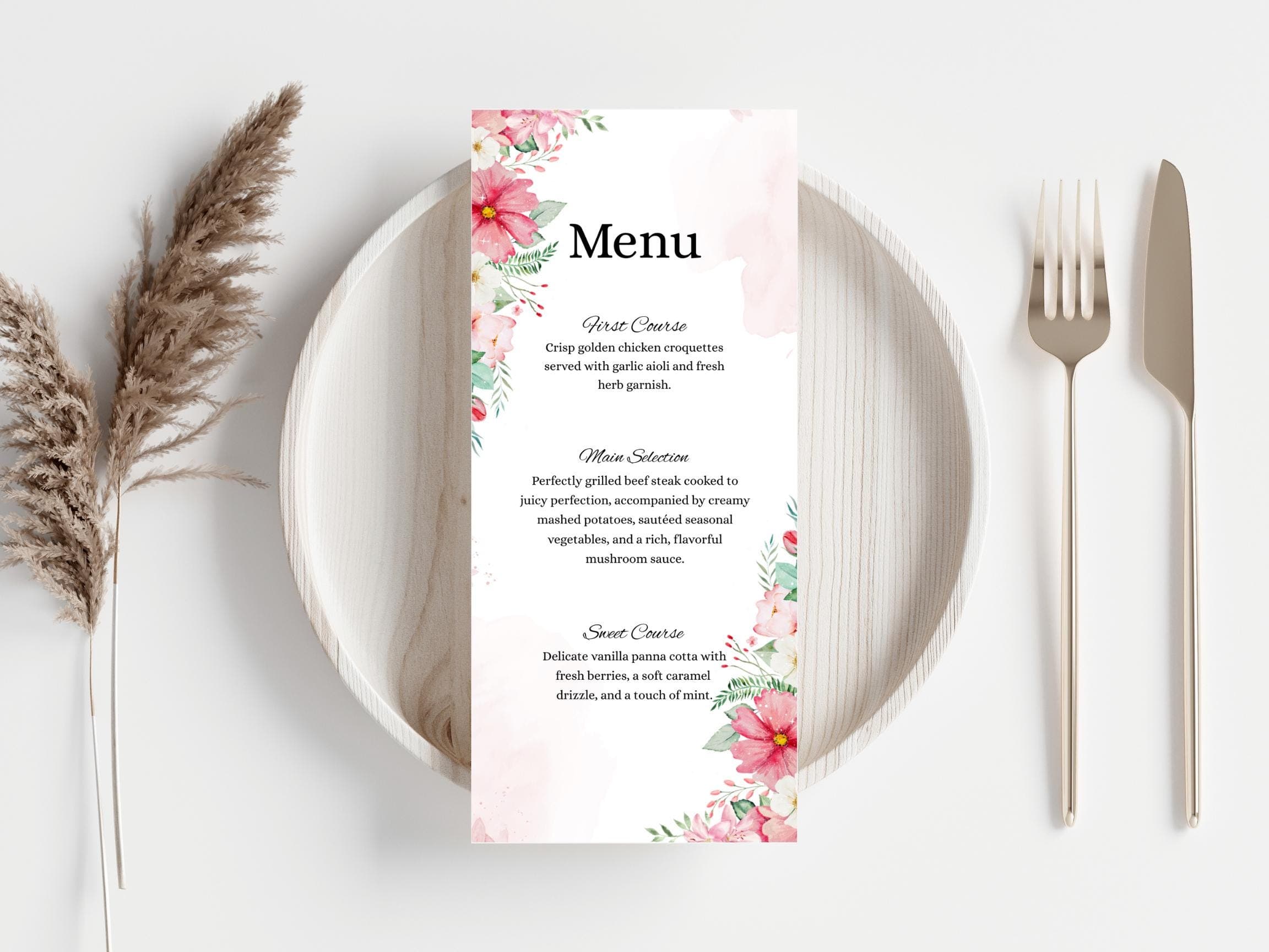 Wedding Thank you Card, Menu Card, Table Card. WI331
