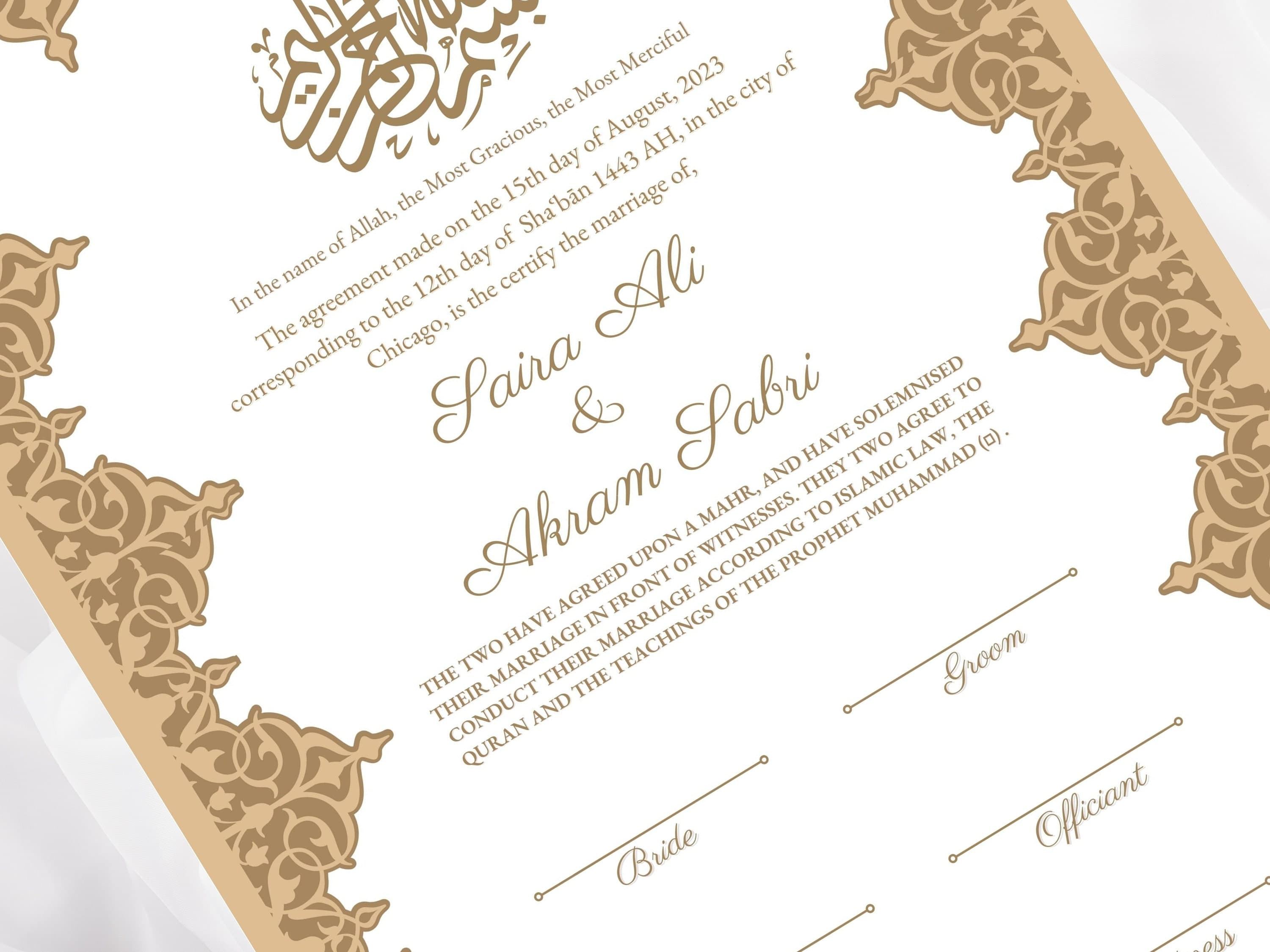 Nikkah Certificate, Template, Easy to edit, Muslim nikkah contract, Brown Nikkah Contract, Digital Download. 57 - image 5
