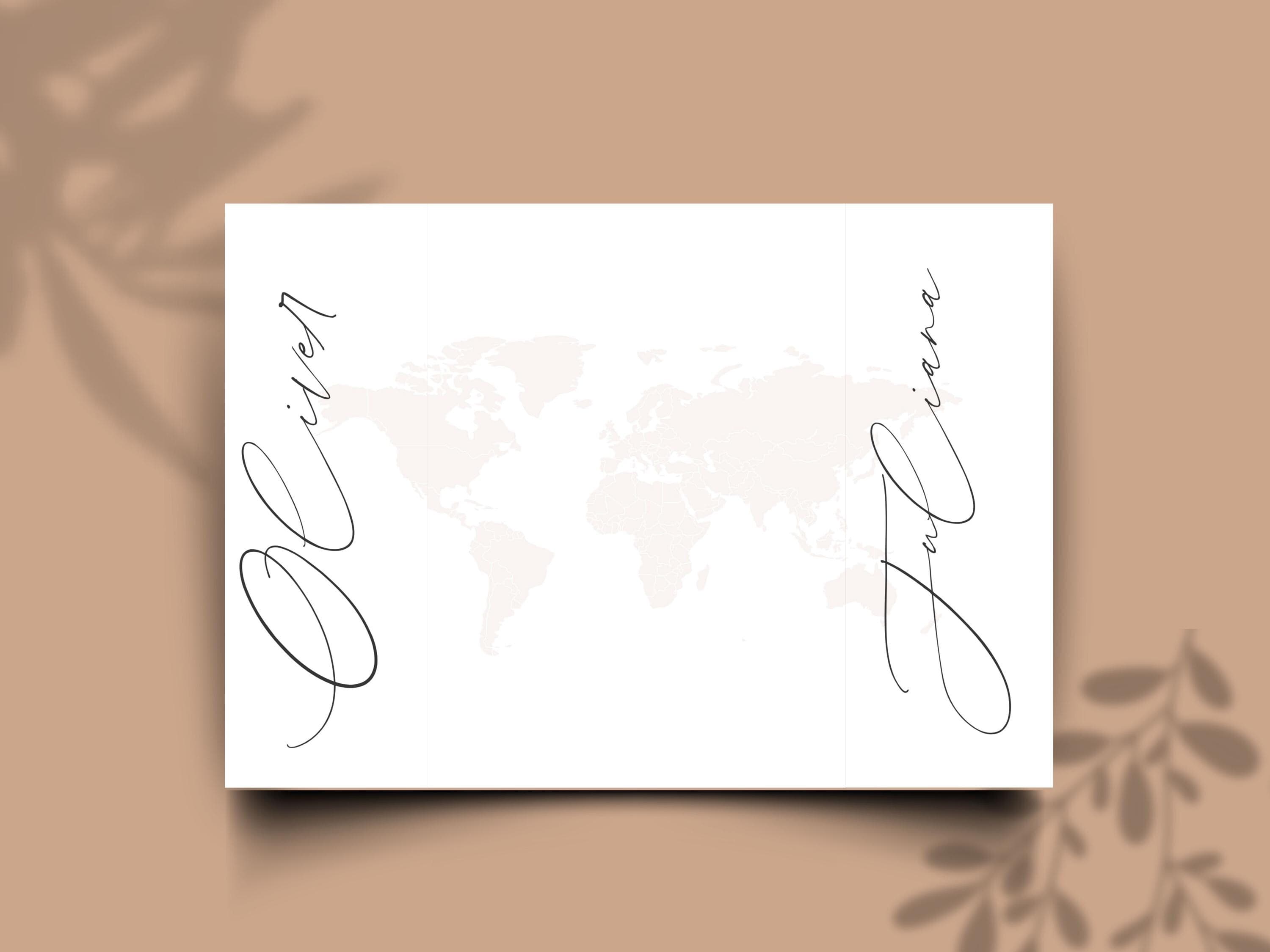 Destination Wedding Invitation Template: Elegant Folded Travel Theme (Printable Timeline & RSVP Card) - image 3