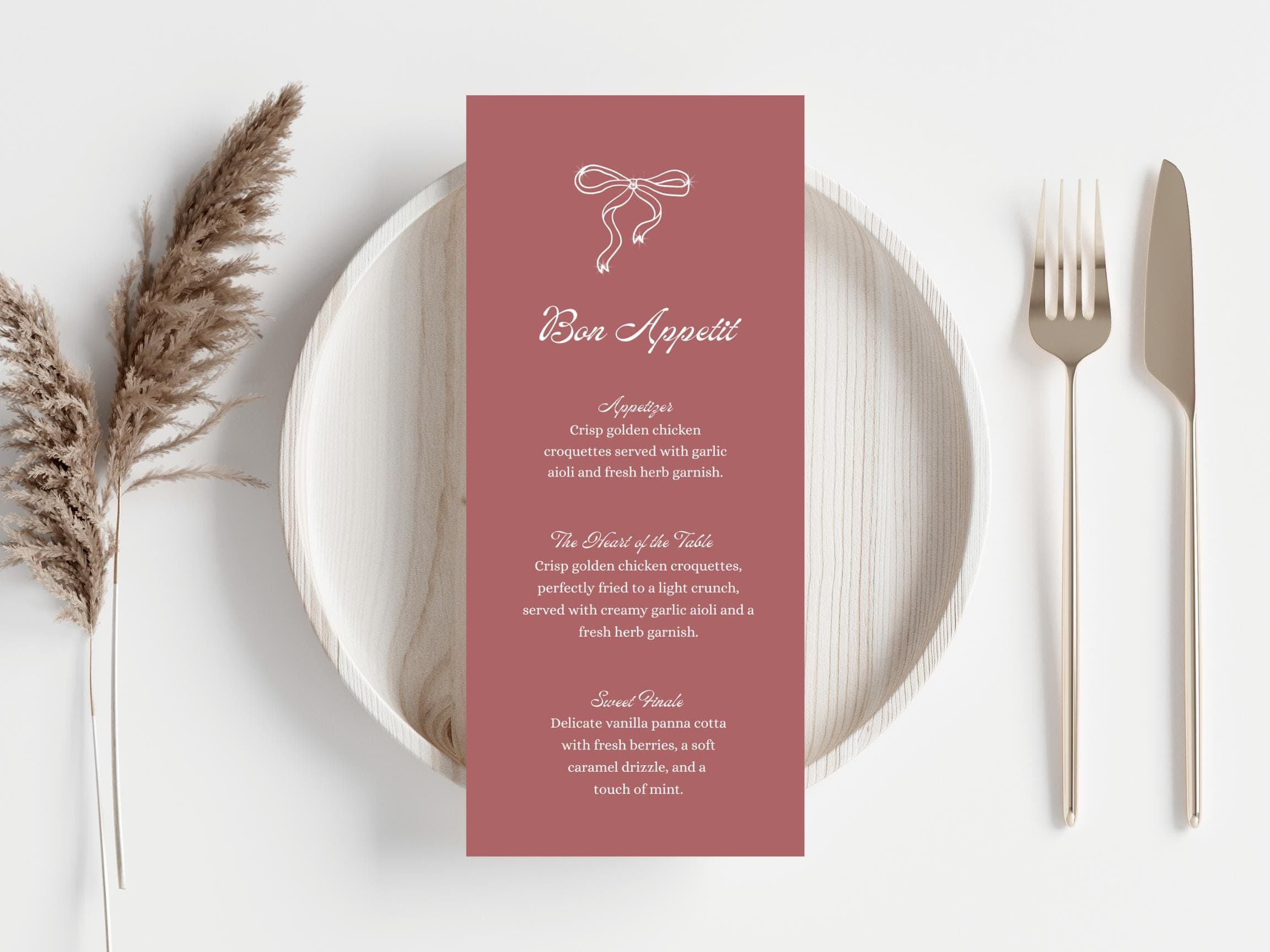 Wedding Thank you Card, Menu Card, Table Card. WI325