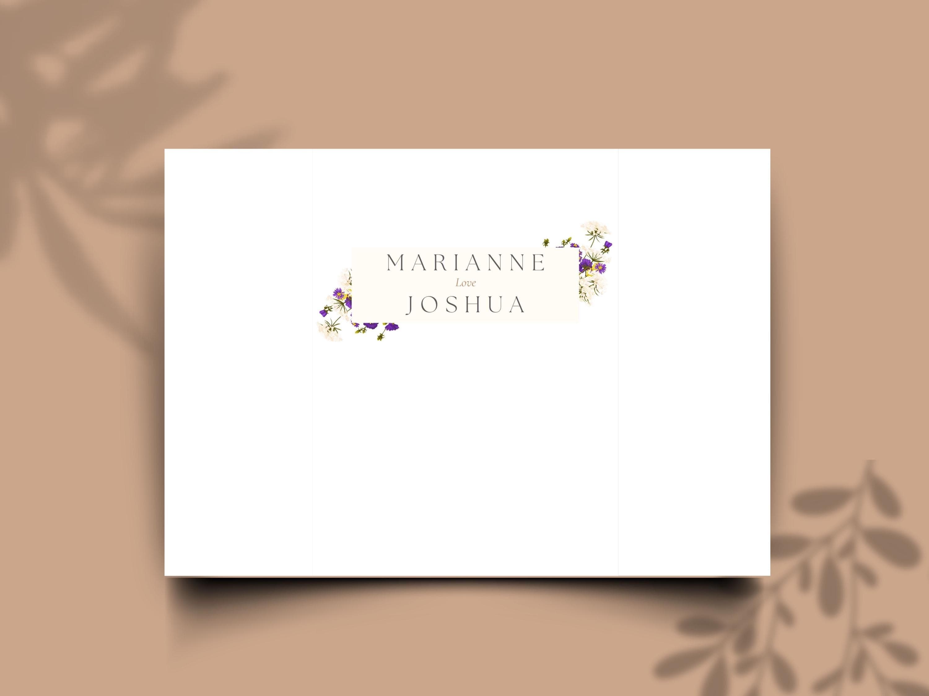 Floral Gatefold Wedding Invitation Template: Editable Design (Digital Download) - image 3