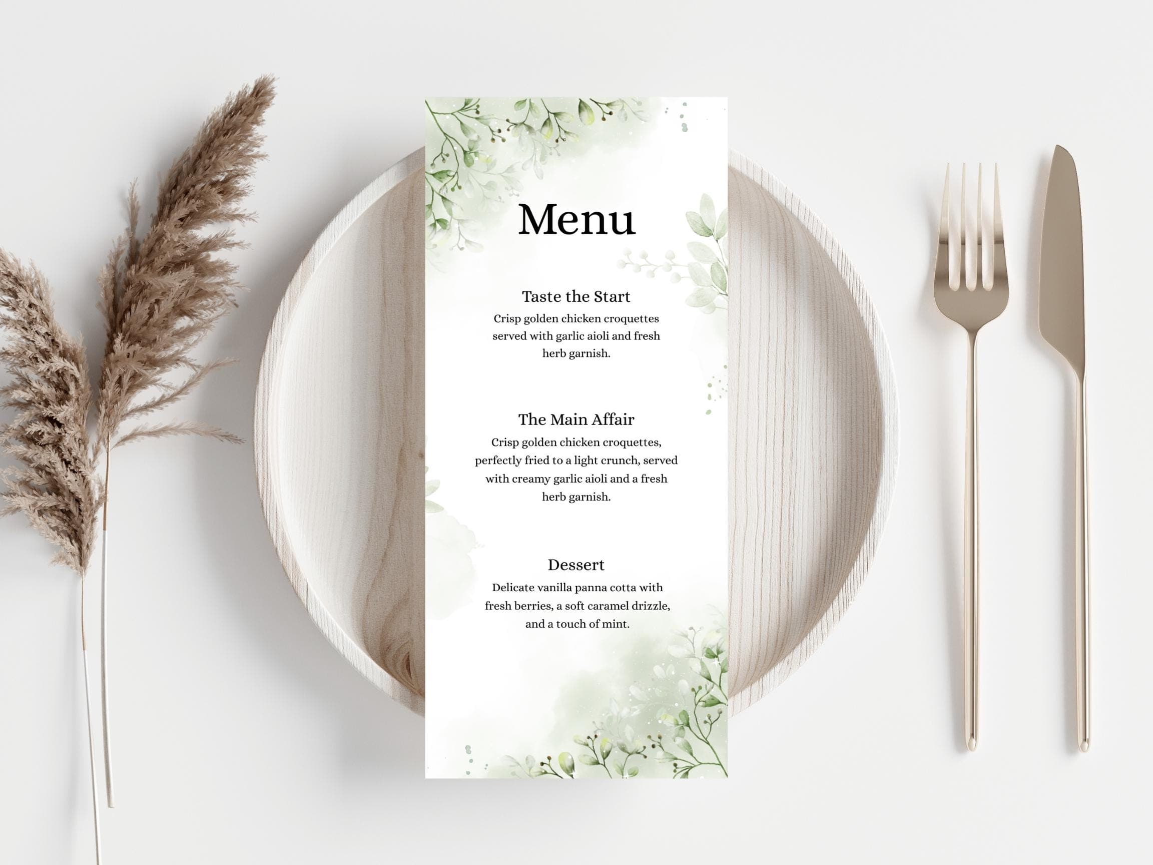 Wedding Thank you Card, Menu Card, Table Card. WI329