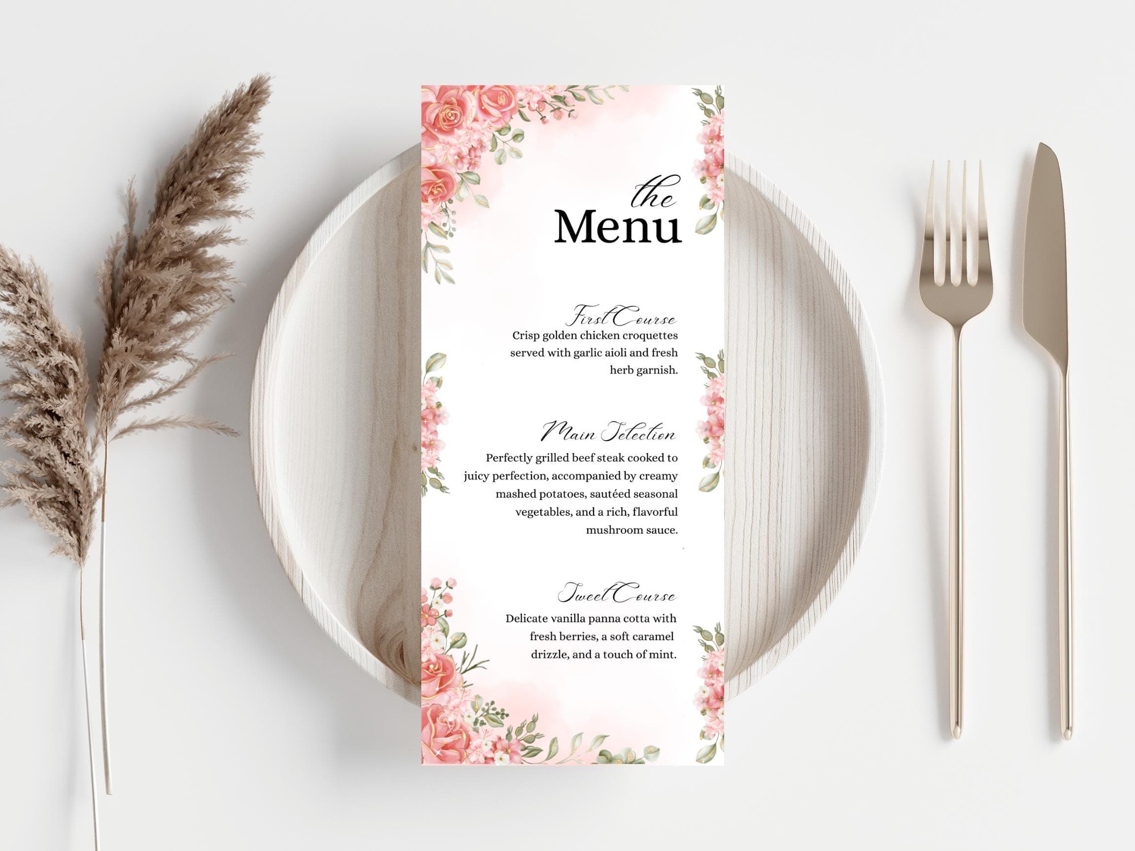 Wedding Thank you Card, Menu Card, Table Card. WI334