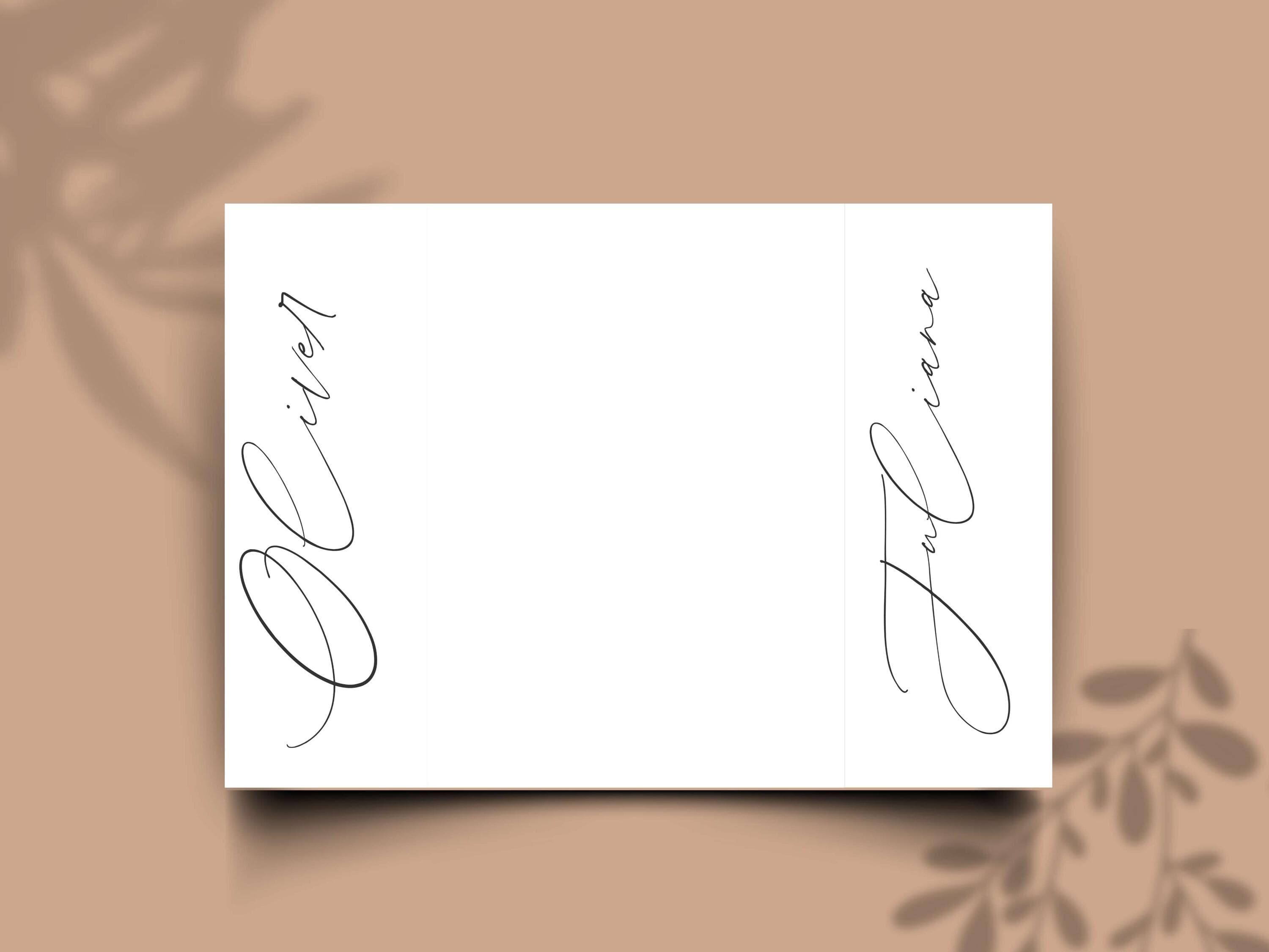 Elegant Gatefold Wedding Invitation: Minimalist Silhouette, Printable Template - image 4