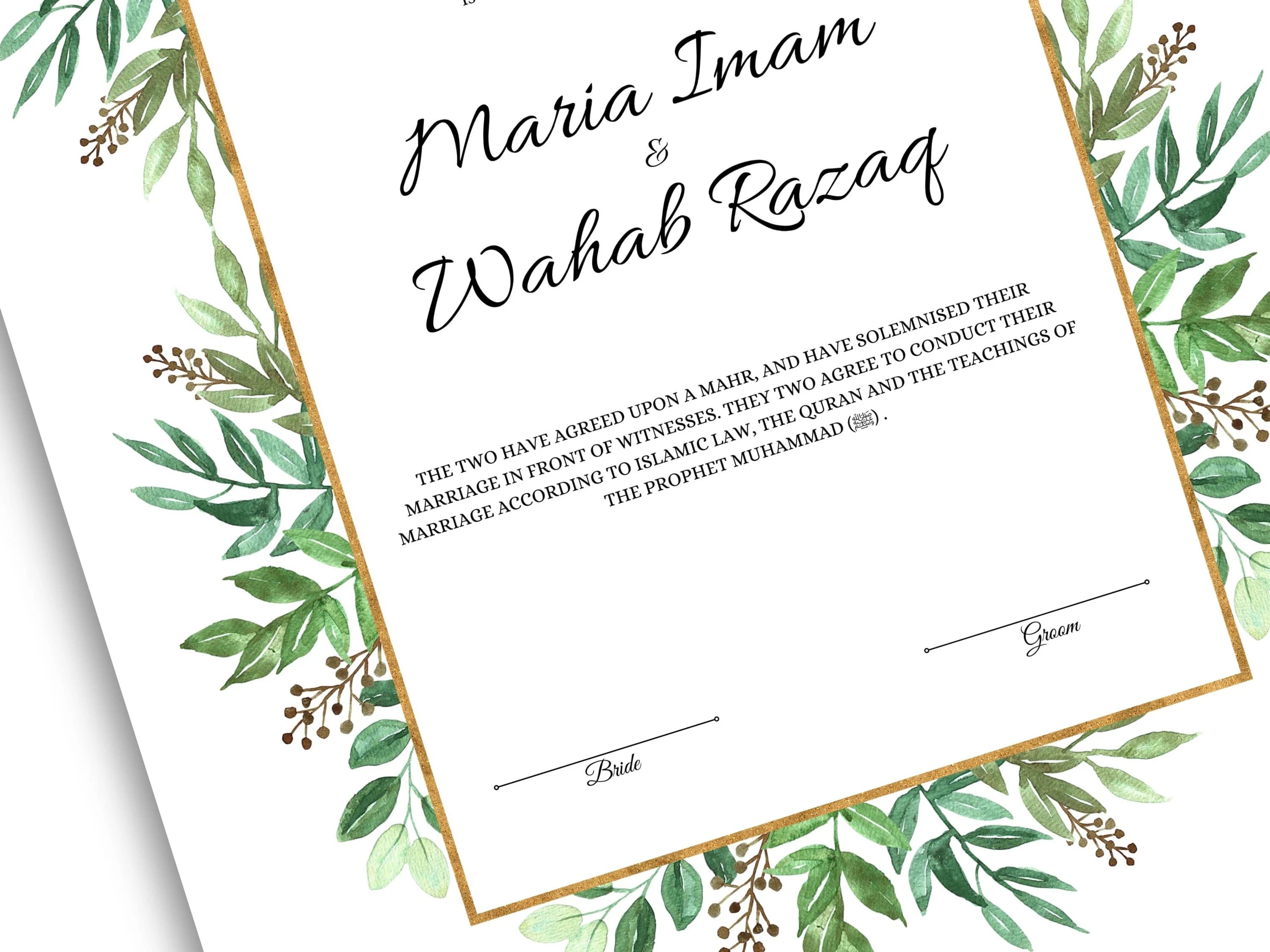 Editable Nikkah Contract Template, Muslim Wedding Certificate (Digital Download) - image 5