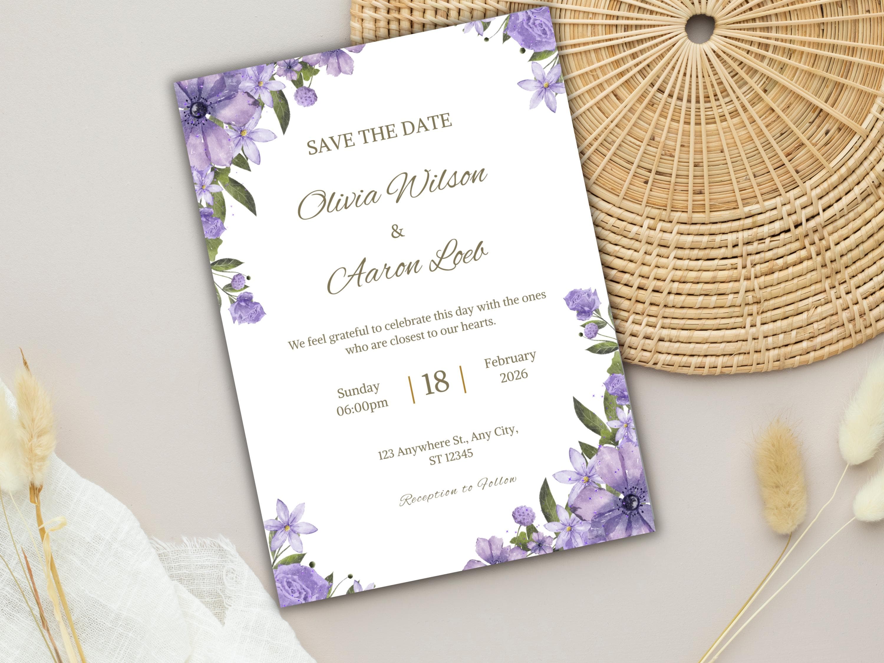 Wedding Invitation Bundle, RSVP, Thank You Card, Table Card, Menu Card, Reception Card, Details Card. WI246 - image 5