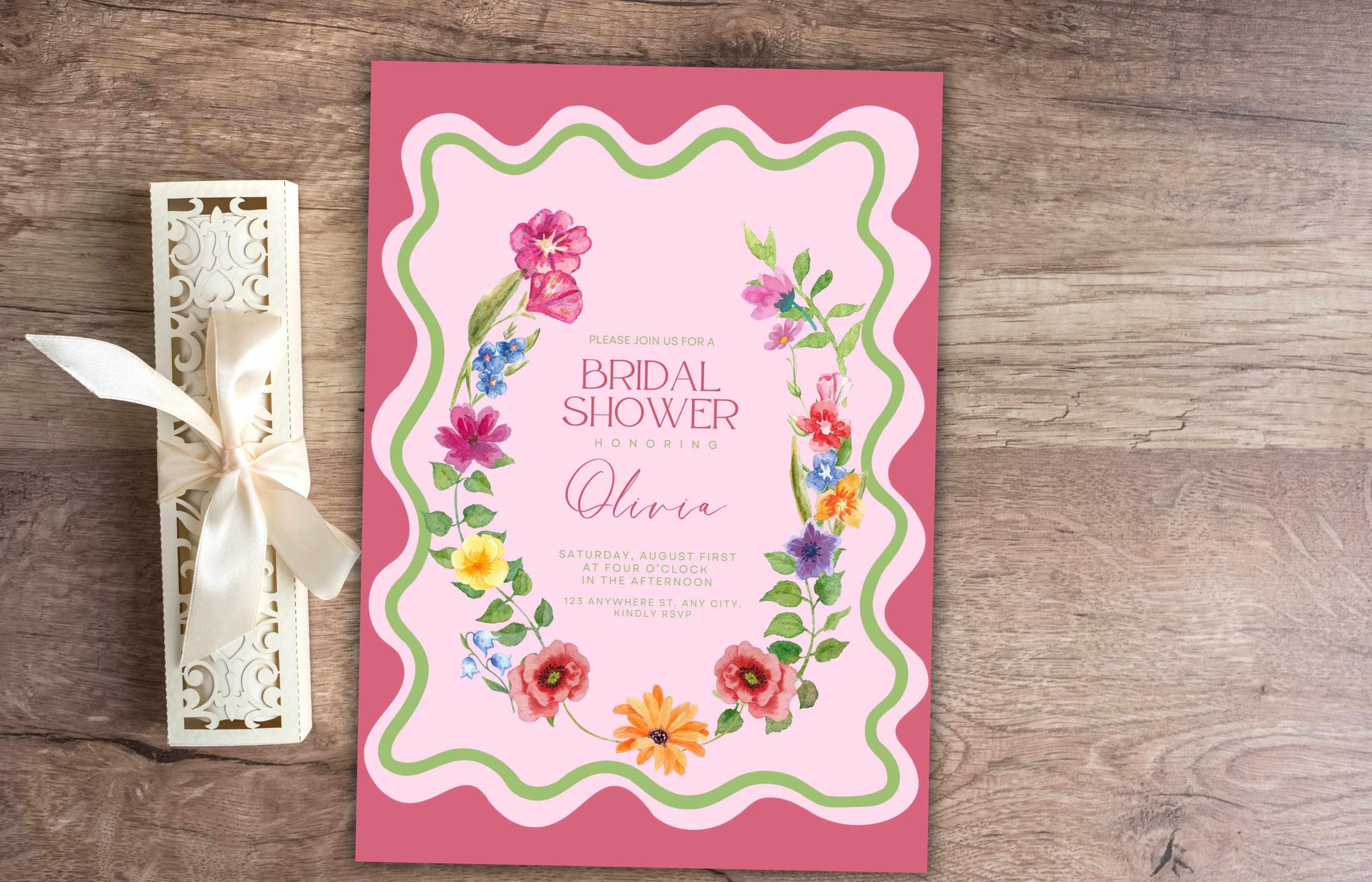 Floral Bridal Shower Invitation | Customizable Invitation Template | Wildflower Bridal Shower | Whimsical Bridal Shower | WSB40 - image 4