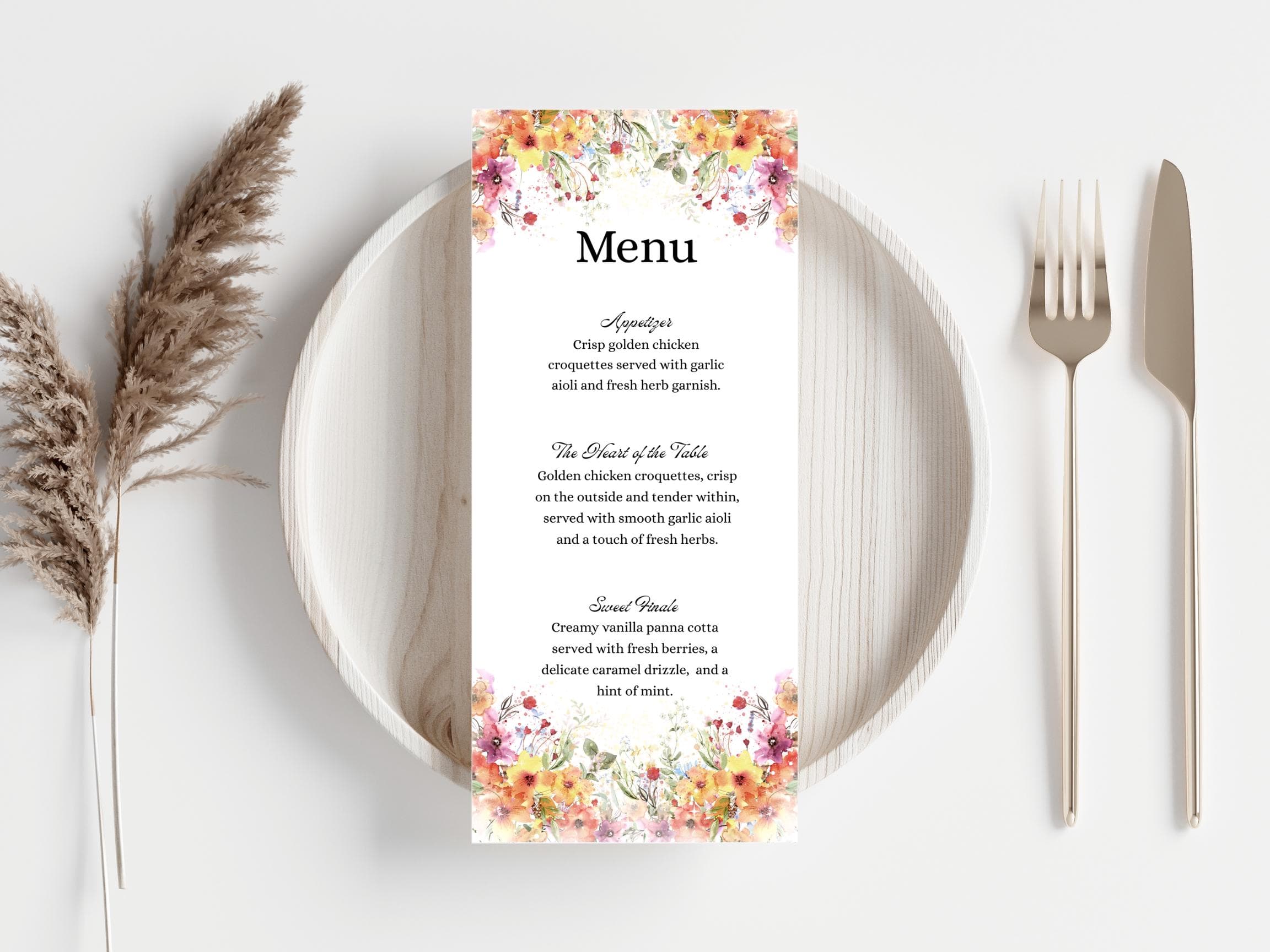 Wedding Thank you Card, Menu Card, Table Card. WI324