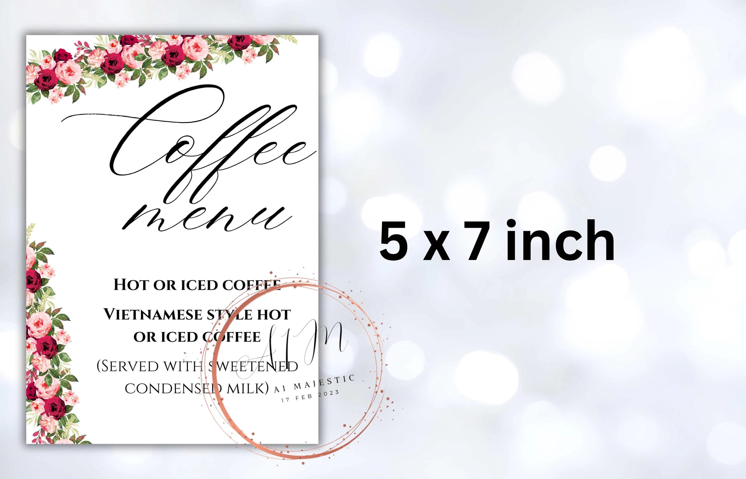 Coffee Bar Wedding Sign, Modern Printable Template (WS29) - image 3