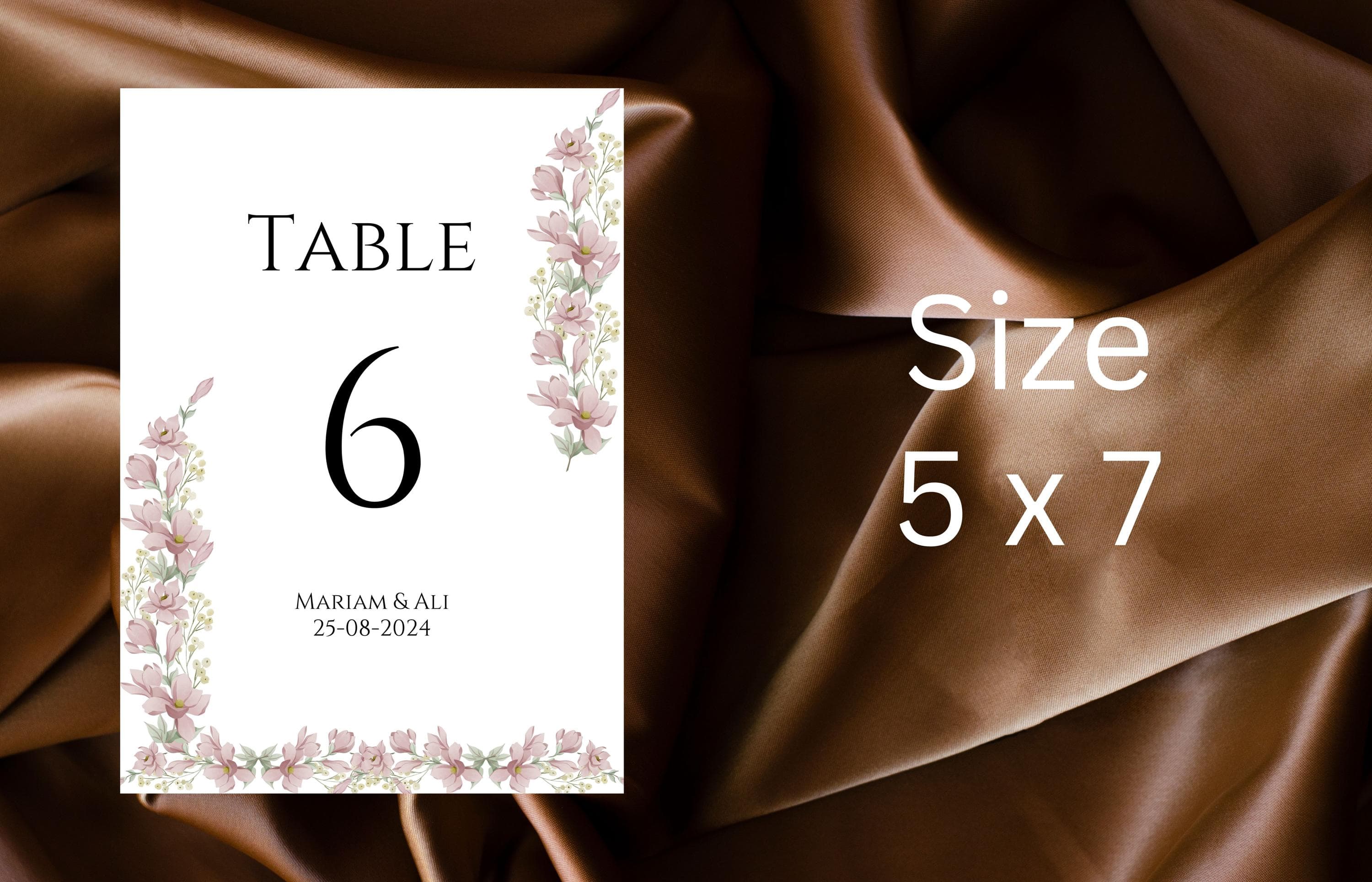 Floral Table Wedding Sign Template, Wedding Sign, Modern Floral Wedding Sign, Editable  Wedding Table Sign, Printable Table Number. WS25 - image 5