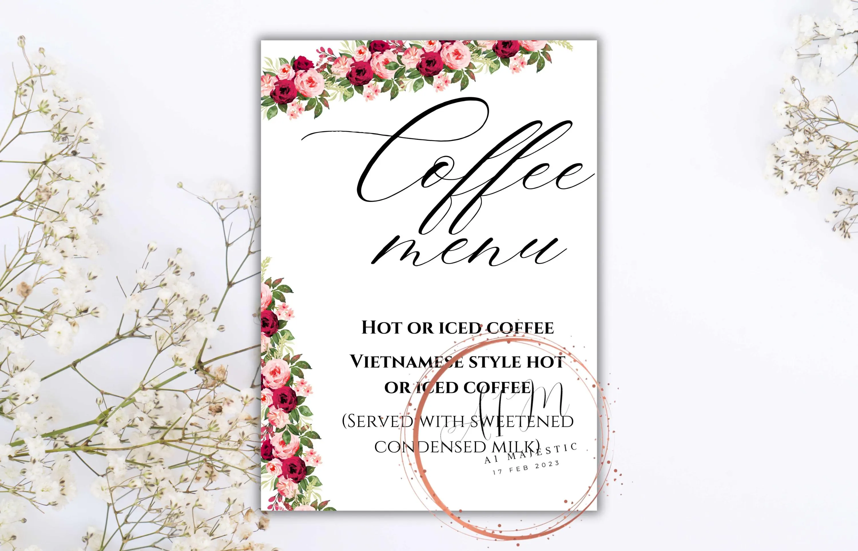 Coffee Bar Wedding Sign, Modern Printable Template (WS29)
