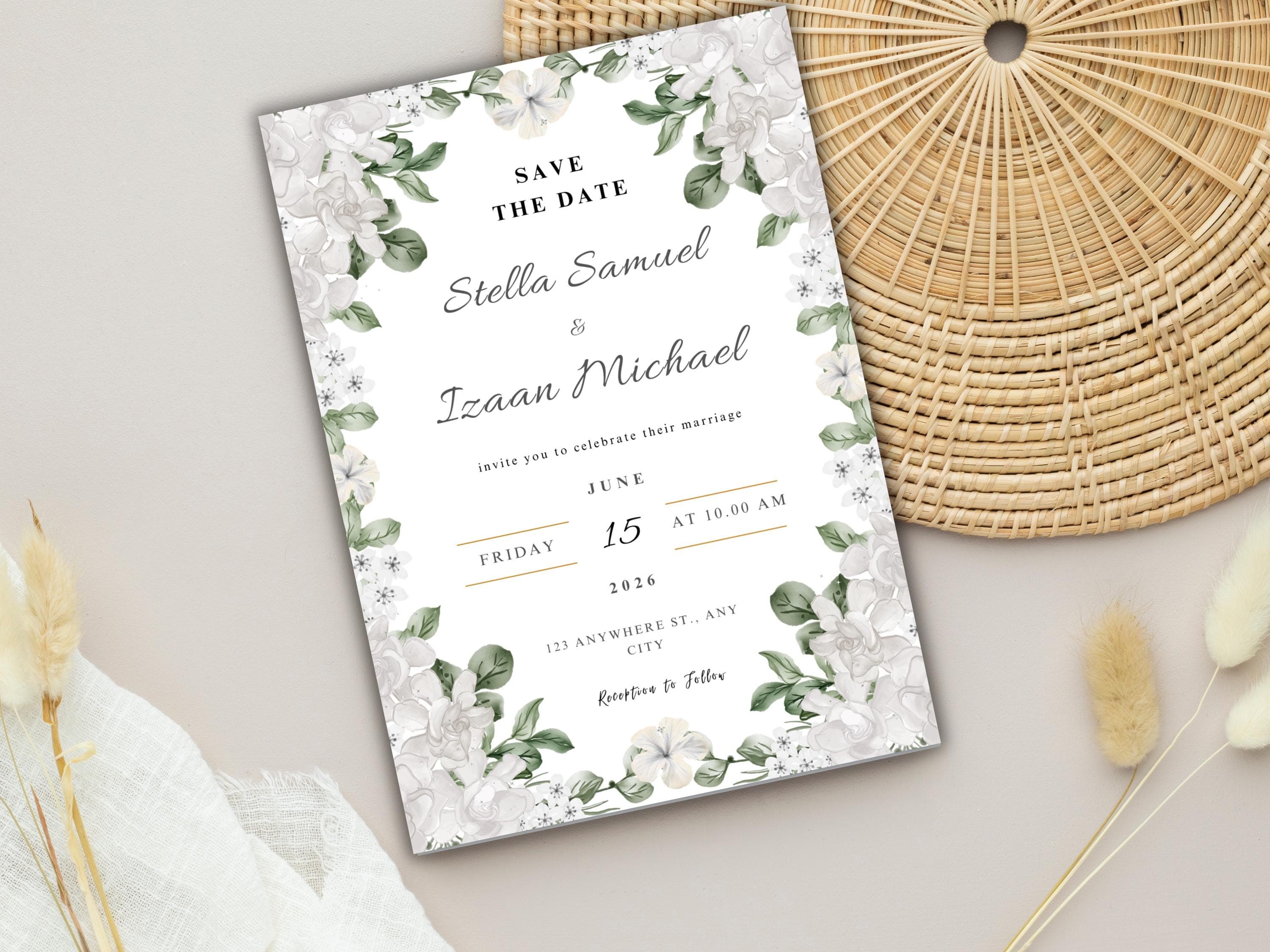 Wedding Invitation Set, RSVP, Wedding Invitation, Details, Editable, Template, WI243 - image 3