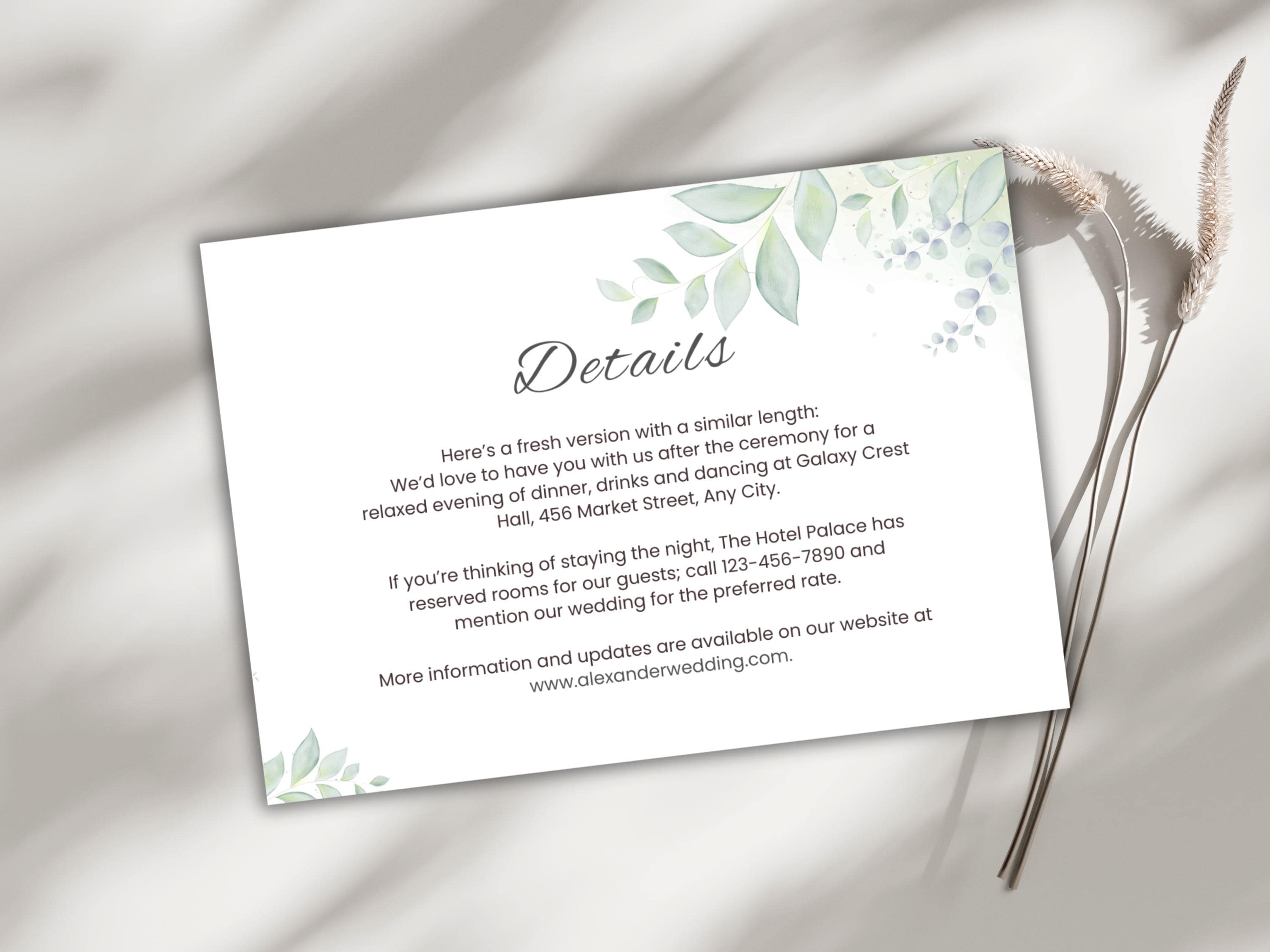 Wedding Invitation Set, RSVP, Dark Floral, Wedding Invitation, Details, Editable, Template, WI238 - image 5